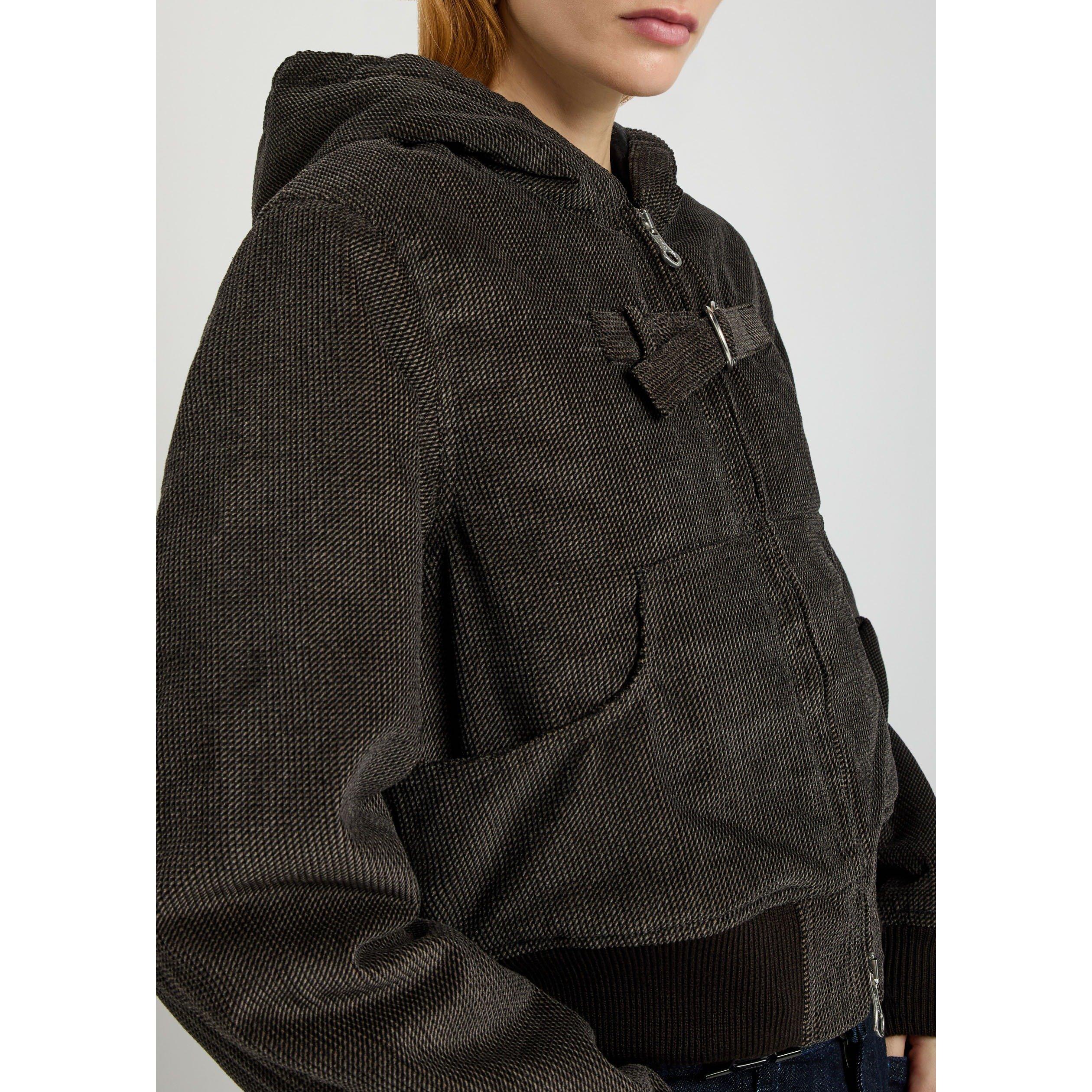 DARK BROWN - Our Legacy - Women's Coast Cotton Hooded Quilted Jacket - 4