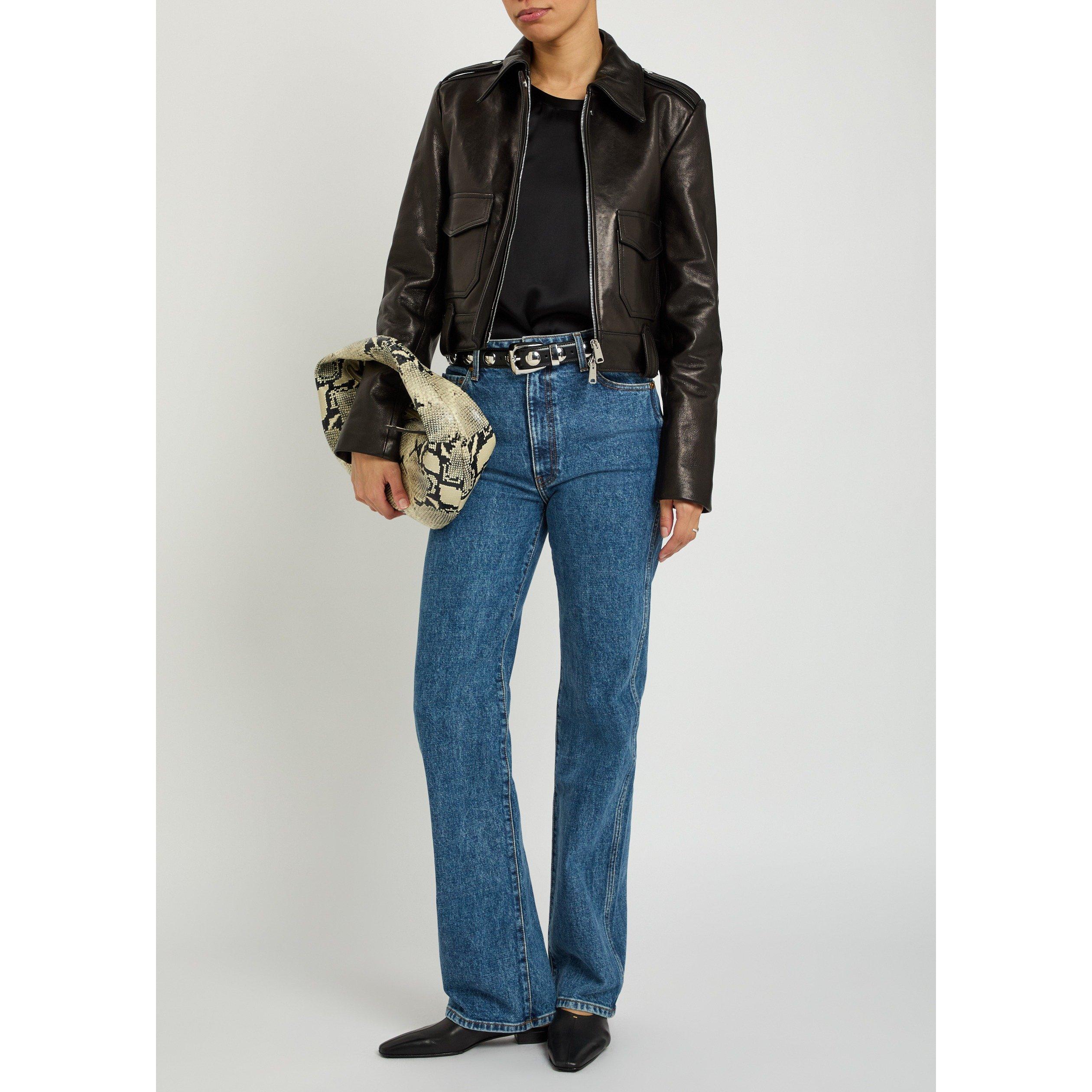 BLACK - Khaite - Women's Cordelia Moto Leather Jacket - 5