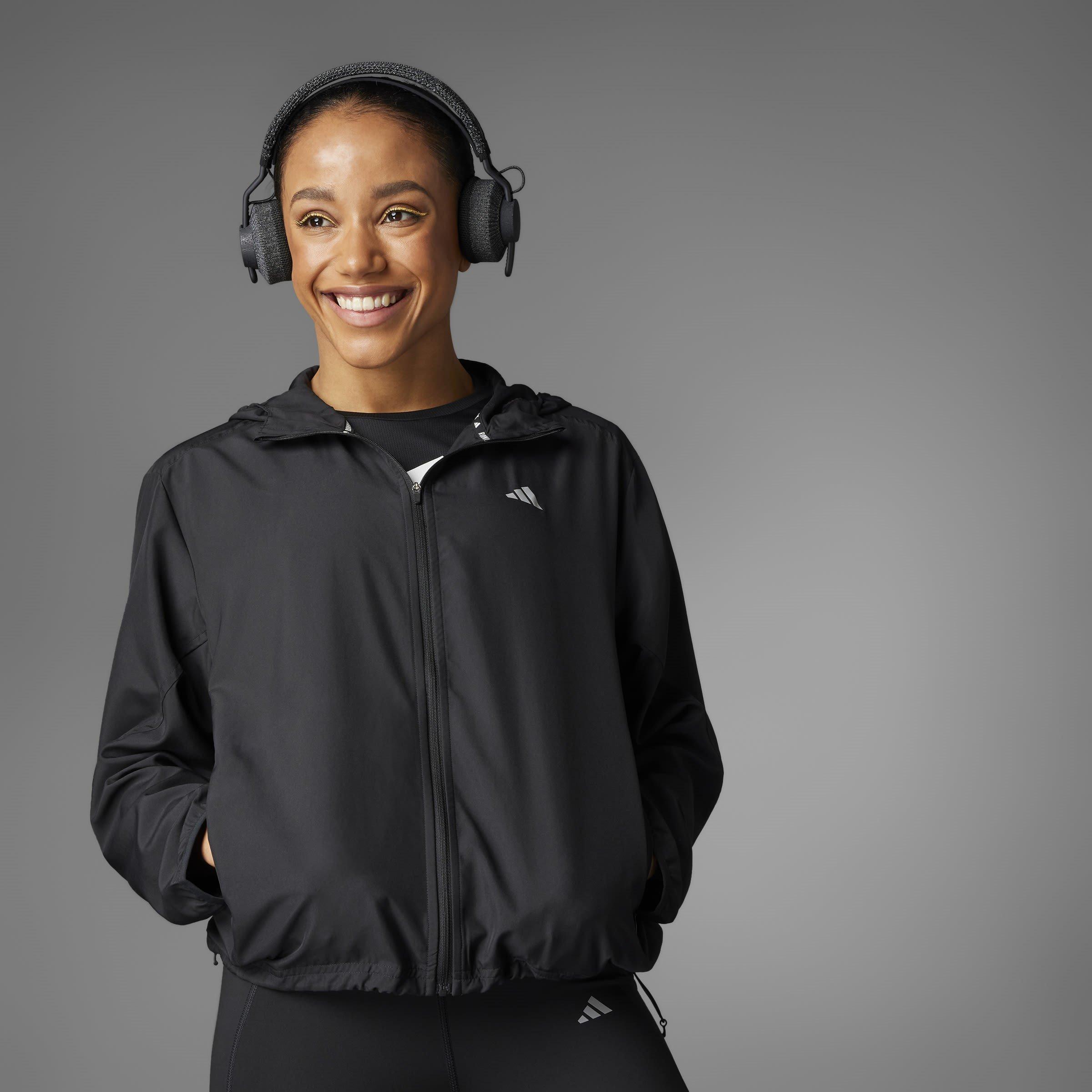 Black - adidas - Moisture-Wicking Reflective Performance Running Jacket - 13