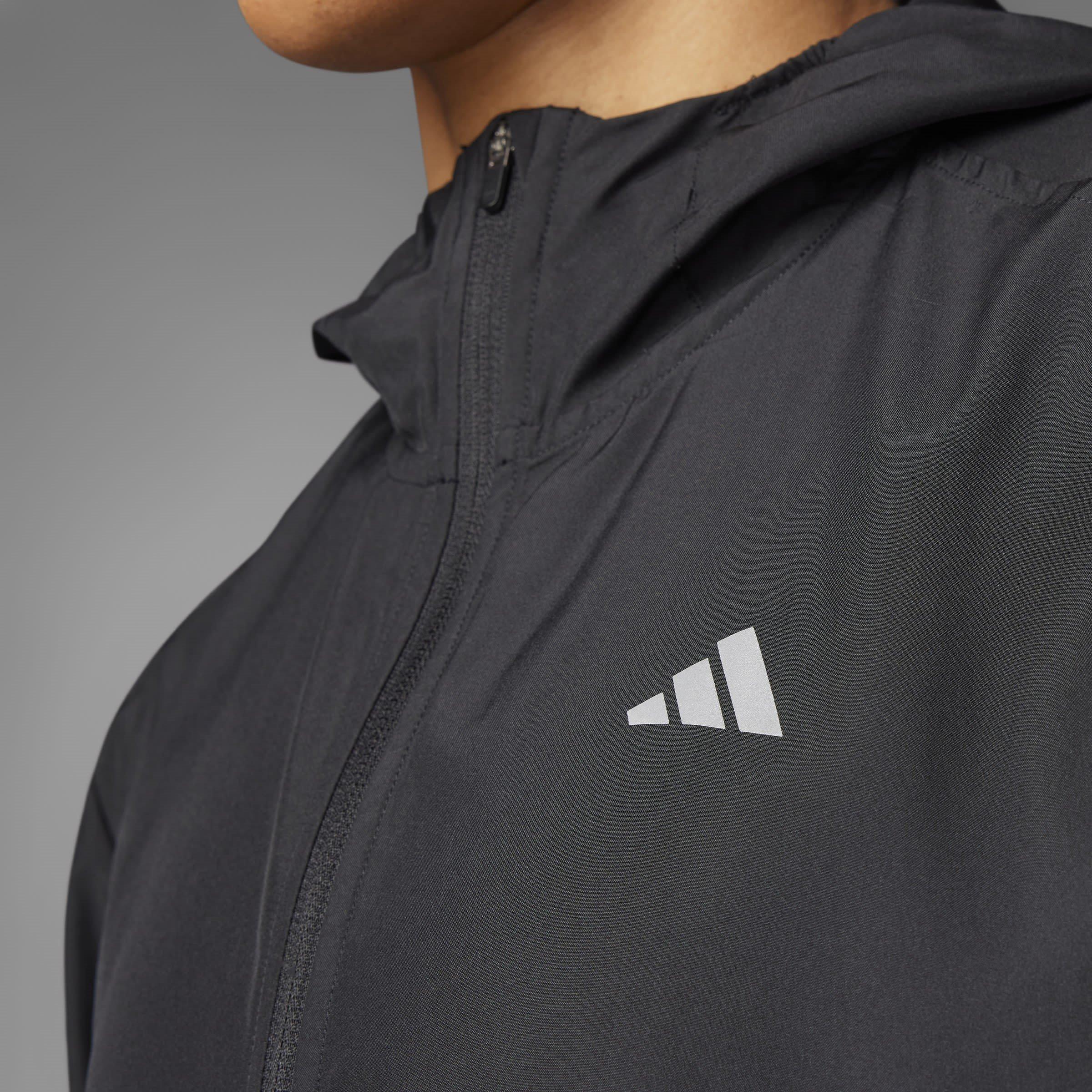 Black - adidas - Moisture-Wicking Reflective Performance Running Jacket - 10