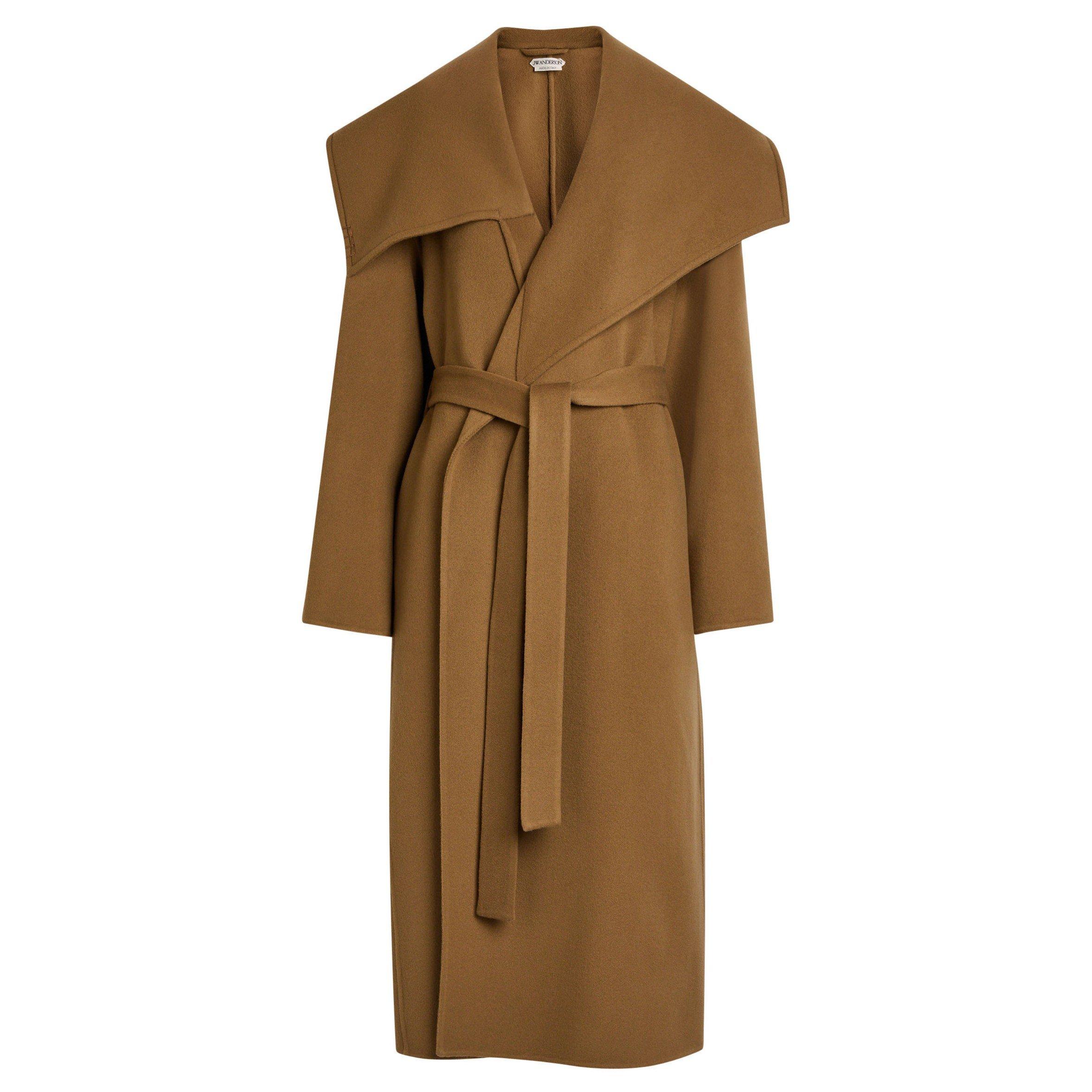 BROWN - JW Anderson - Women's Wrap Wool Oversized-Fit Trench Coat - 1
