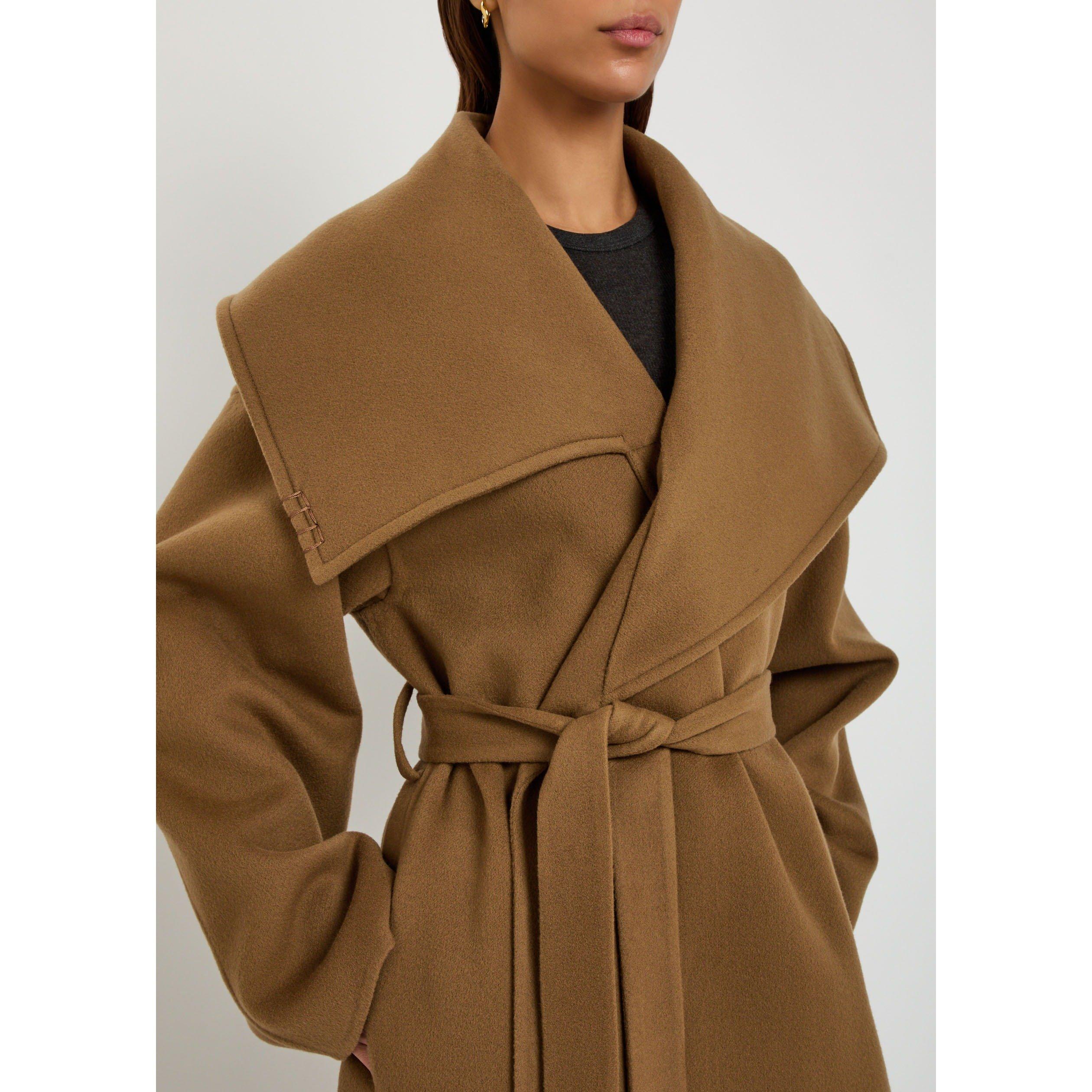BROWN - JW Anderson - Women's Wrap Wool Oversized-Fit Trench Coat - 4