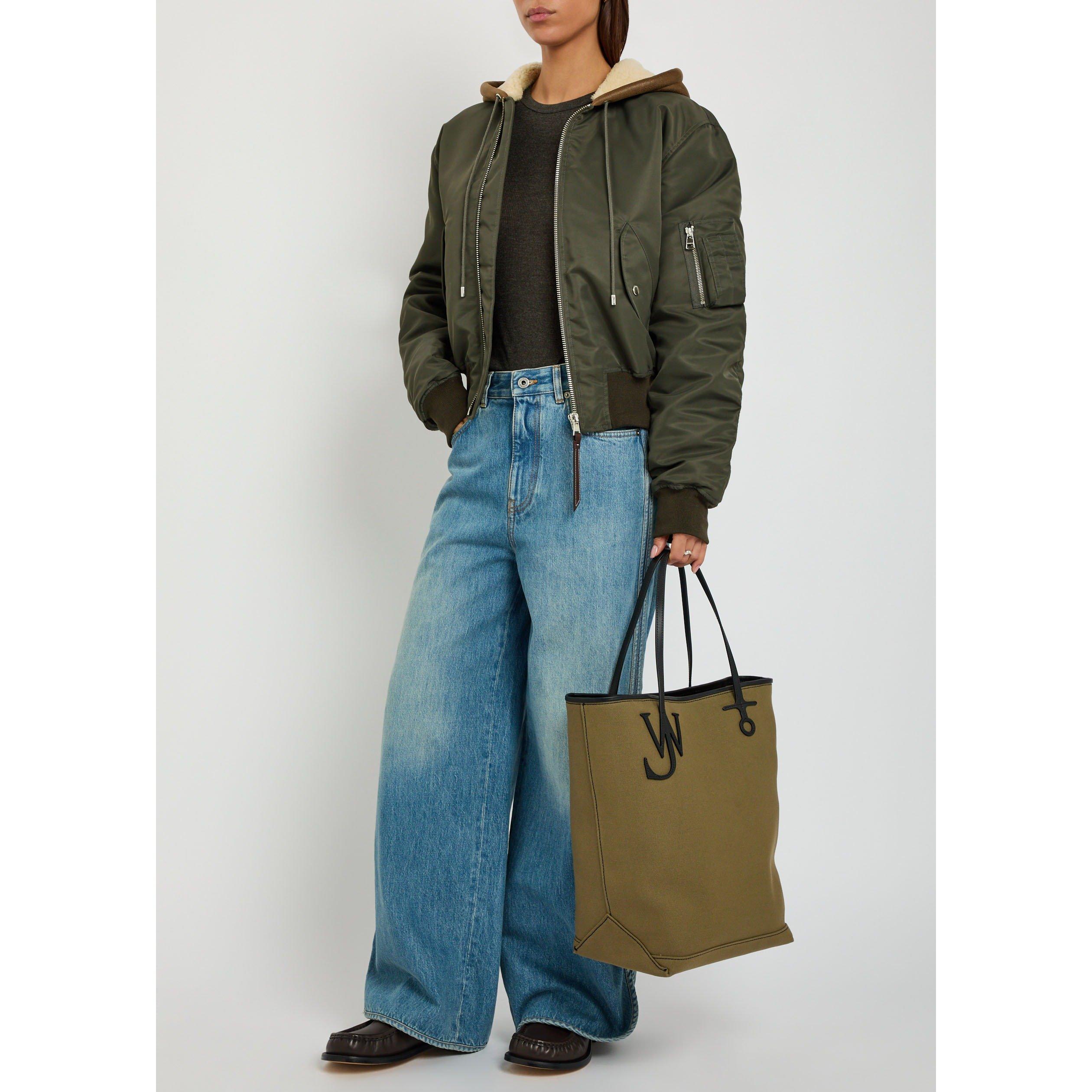 KHAKI - JW Anderson - Women's Hooded Shearling Oversized-Fit Bomber Jacket - 5