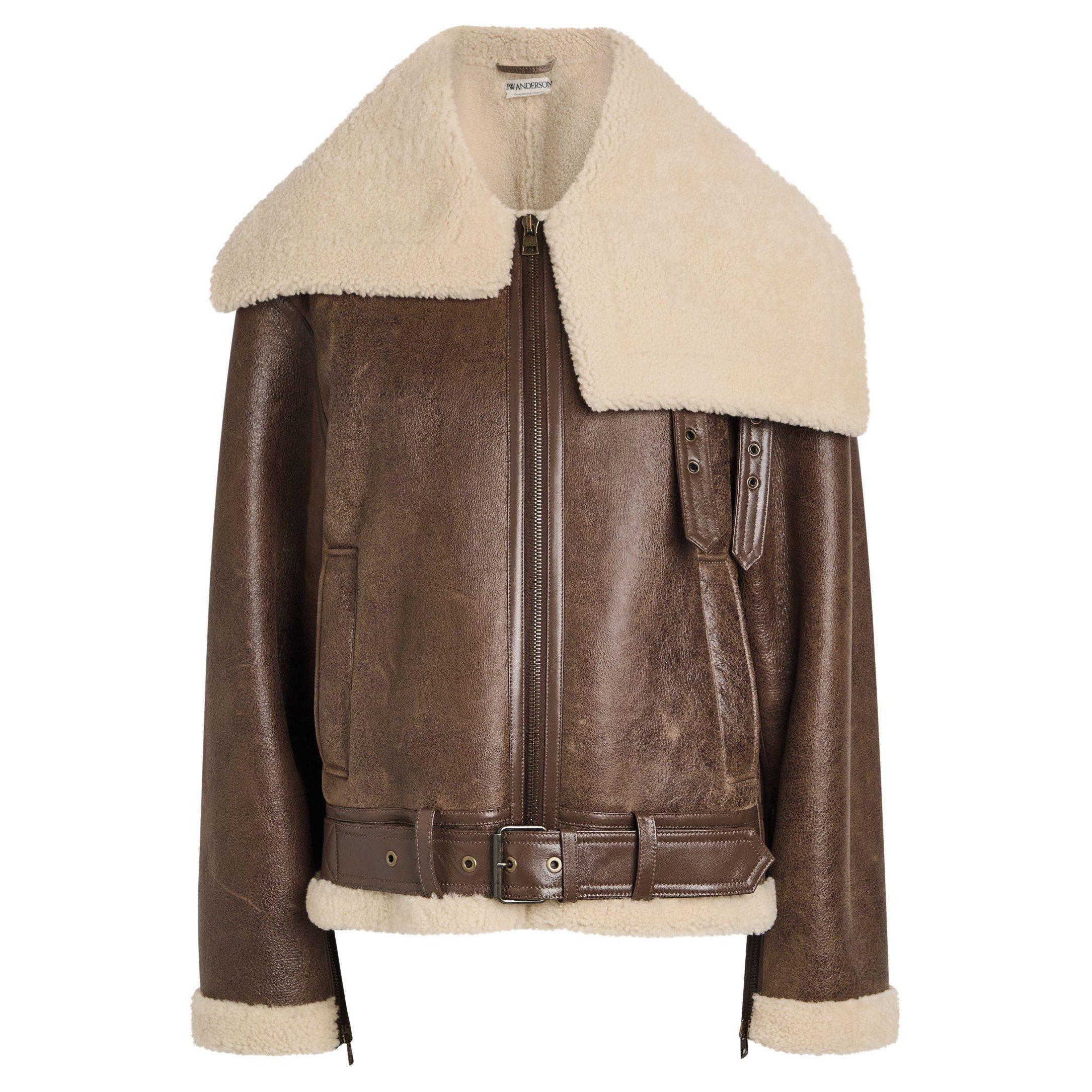 BROWN - JW Anderson - Women's Oversized-Fit Shearling Jacket - 1