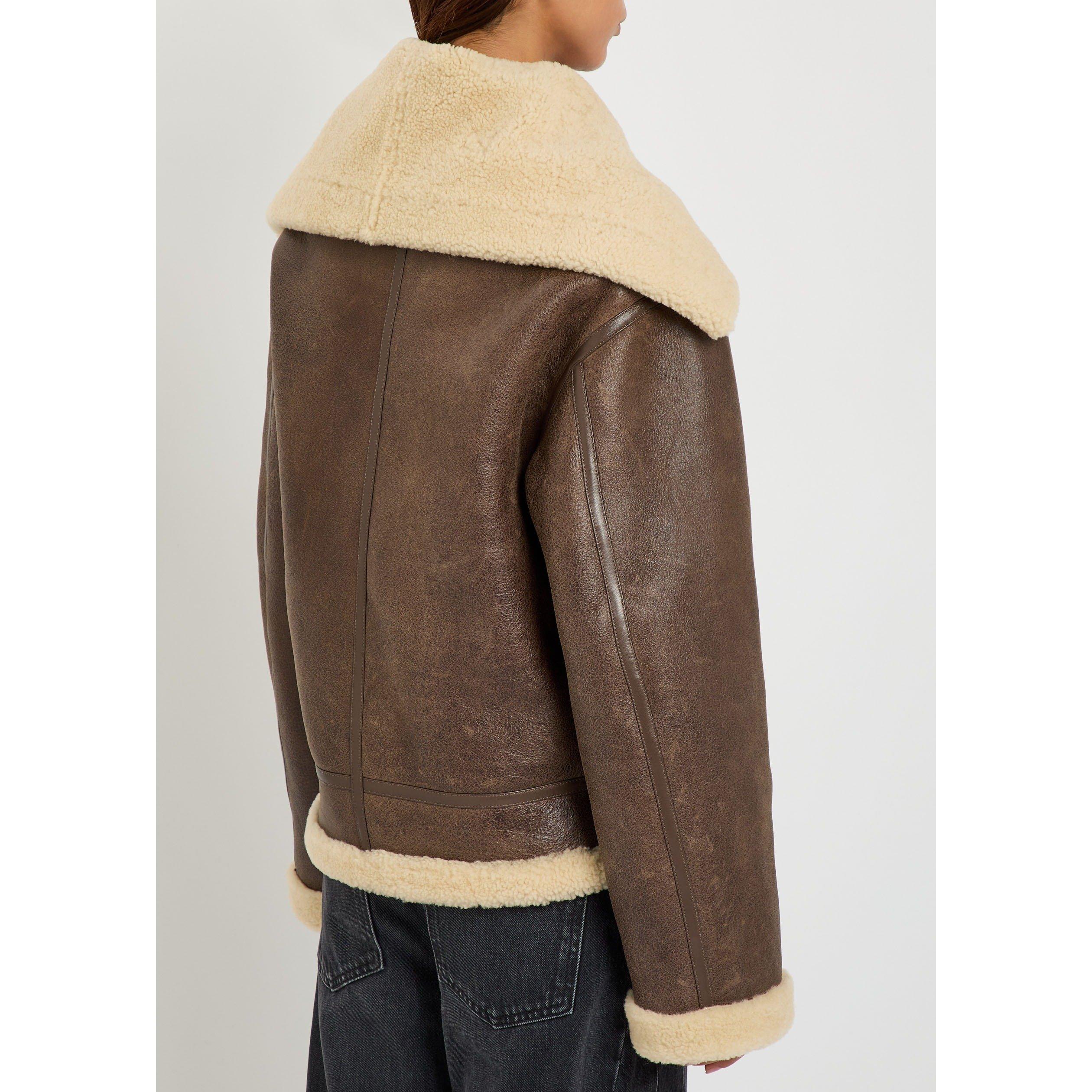 BROWN - JW Anderson - Women's Oversized-Fit Shearling Jacket - 3
