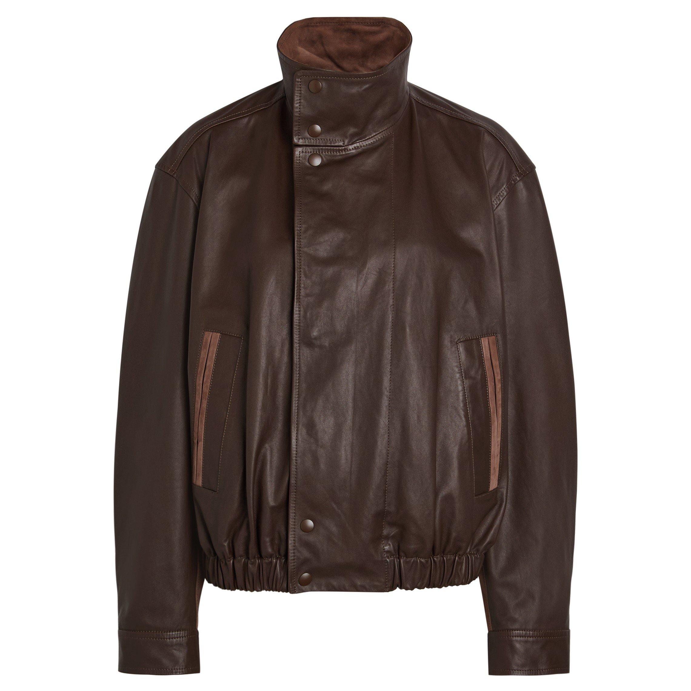 CHOCOLATE - Lemaire - Women's Soft Blouson Leather Jacket - 1