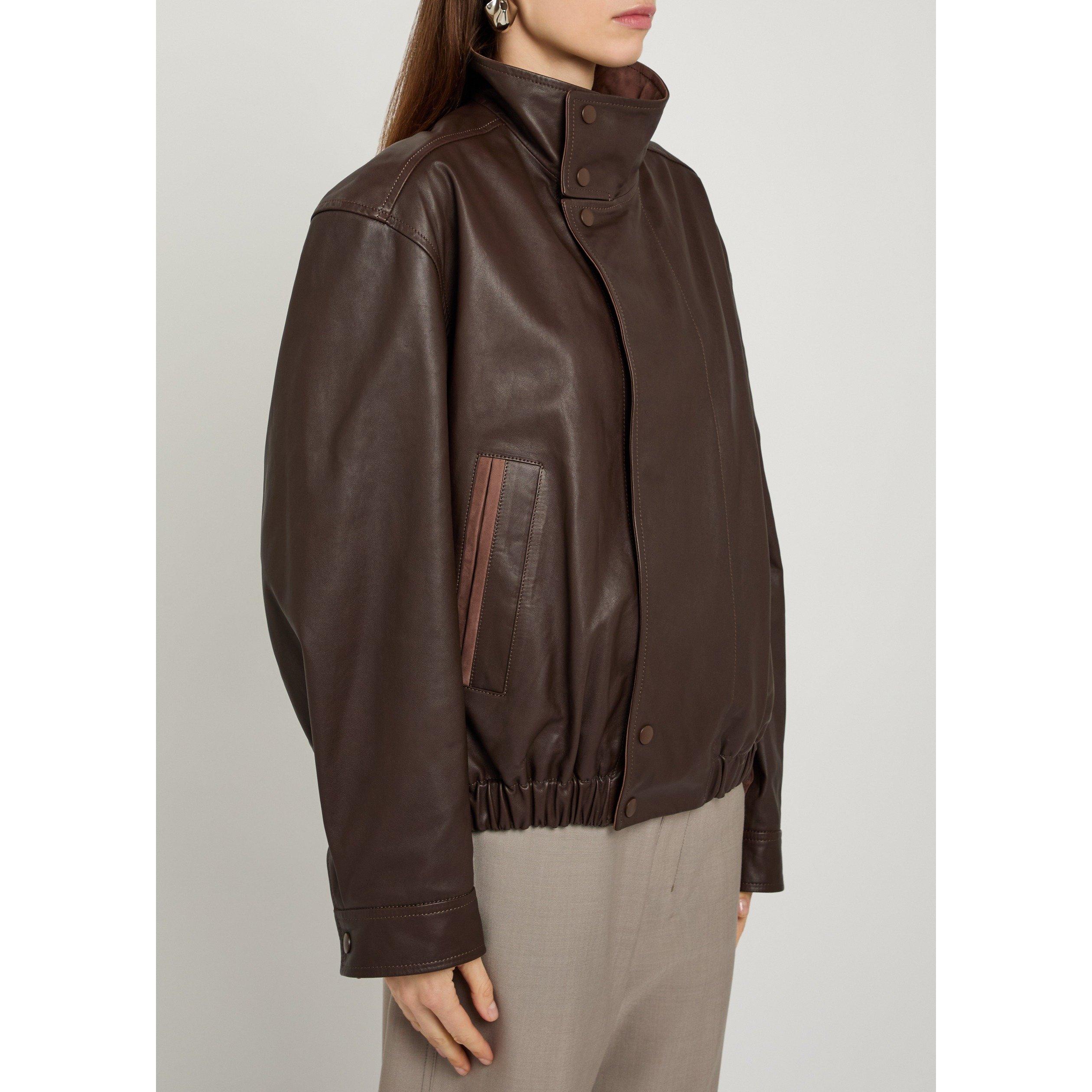 CHOCOLATE - Lemaire - Women's Soft Blouson Leather Jacket - 2