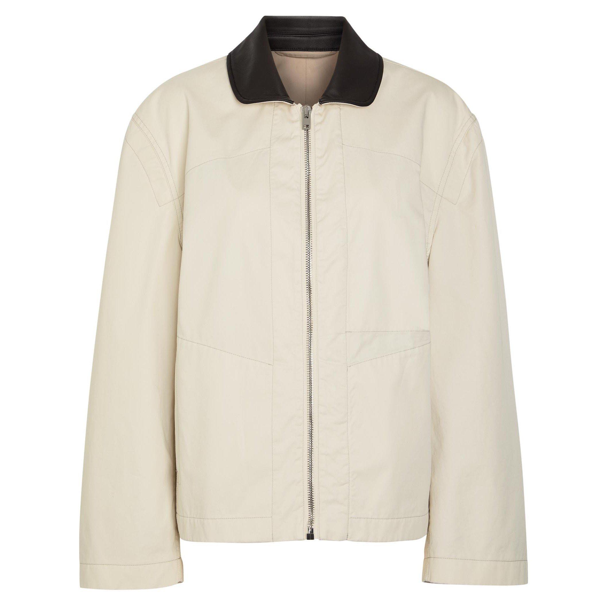 IVORY - Lemaire - LEATHER COLLAR BLOUSON - 1