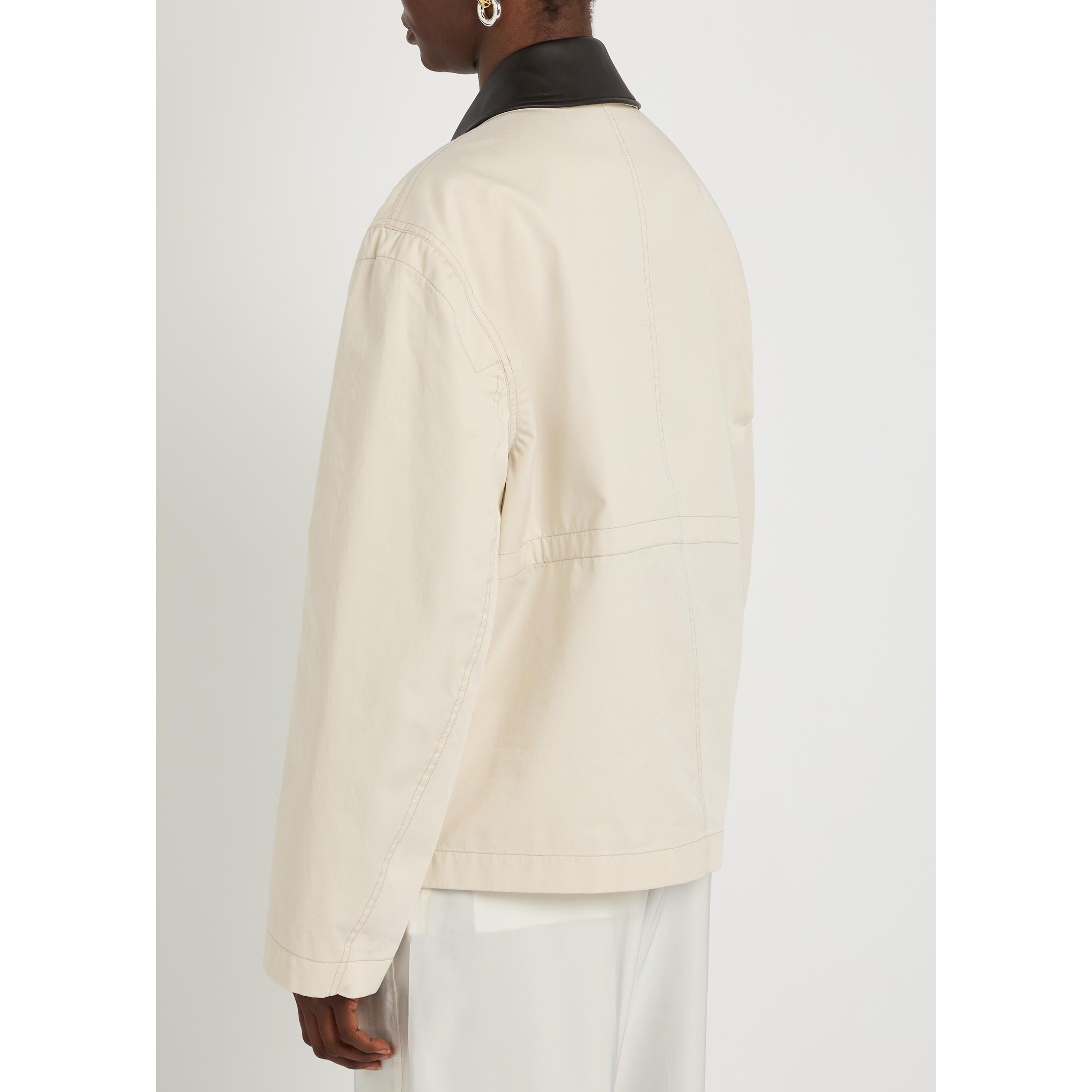 IVORY - Lemaire - LEATHER COLLAR BLOUSON - 3