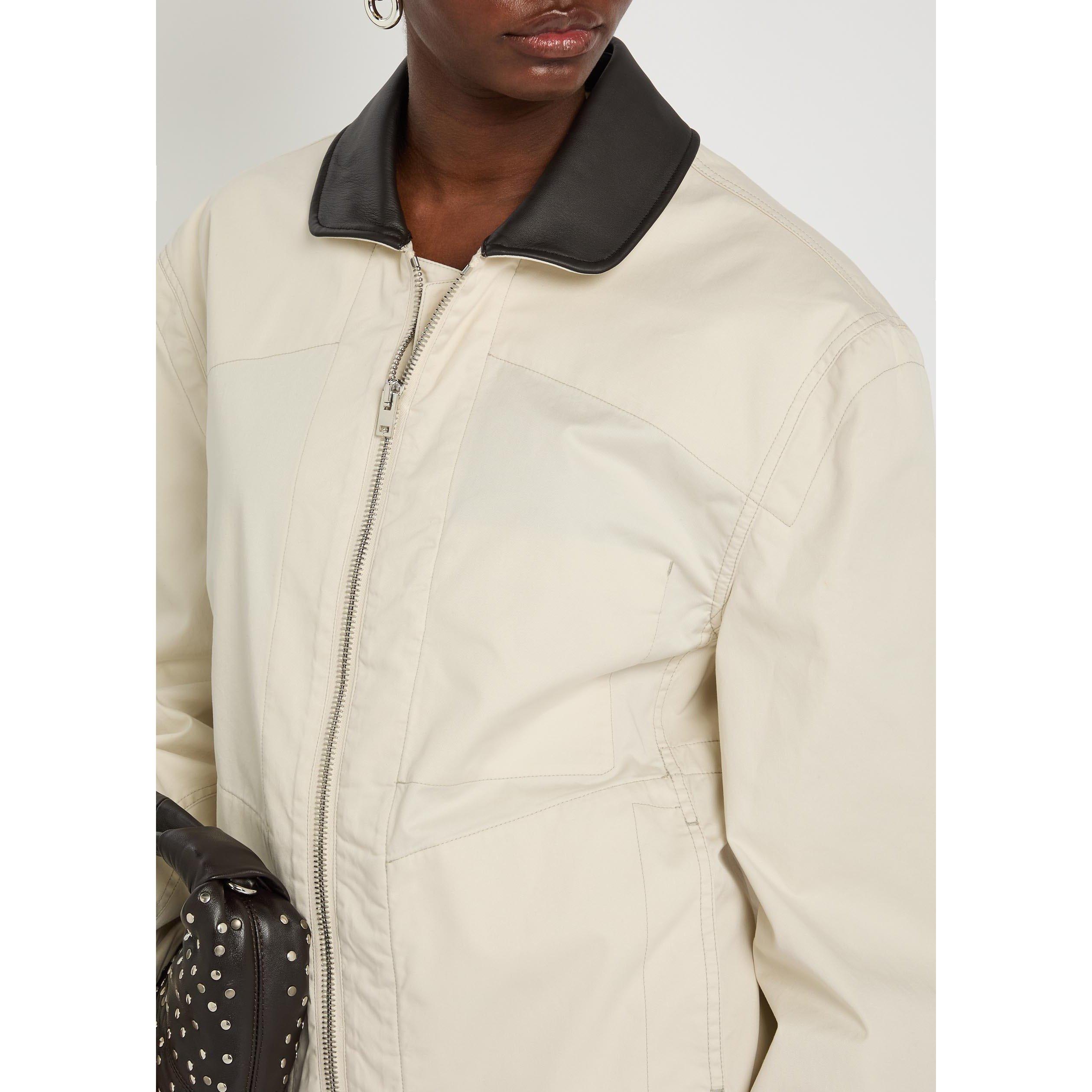 IVORY - Lemaire - LEATHER COLLAR BLOUSON - 4