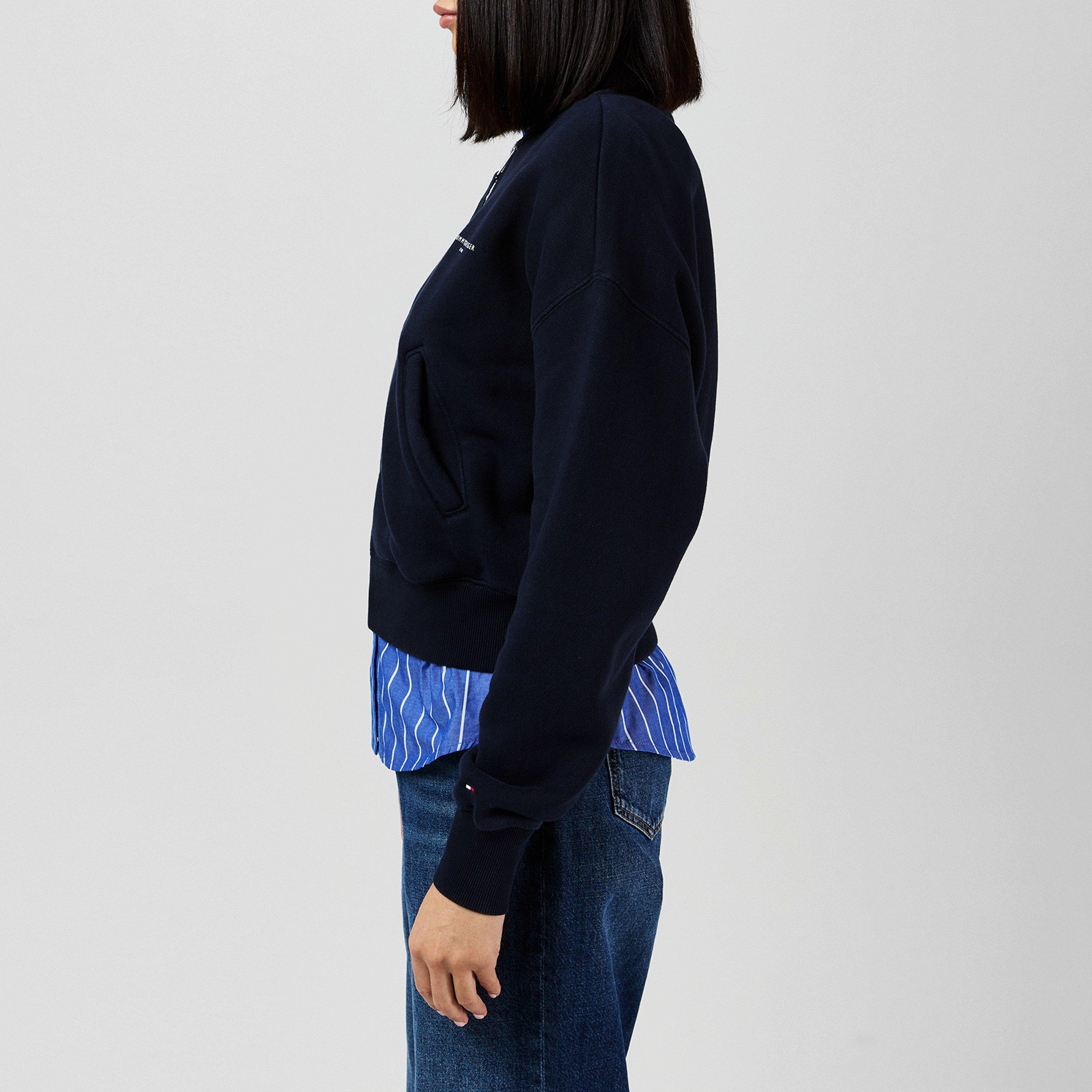 Desert Sky - Tommy Hilfiger - Women's Cropped Cotton Bomber Jacket - 2