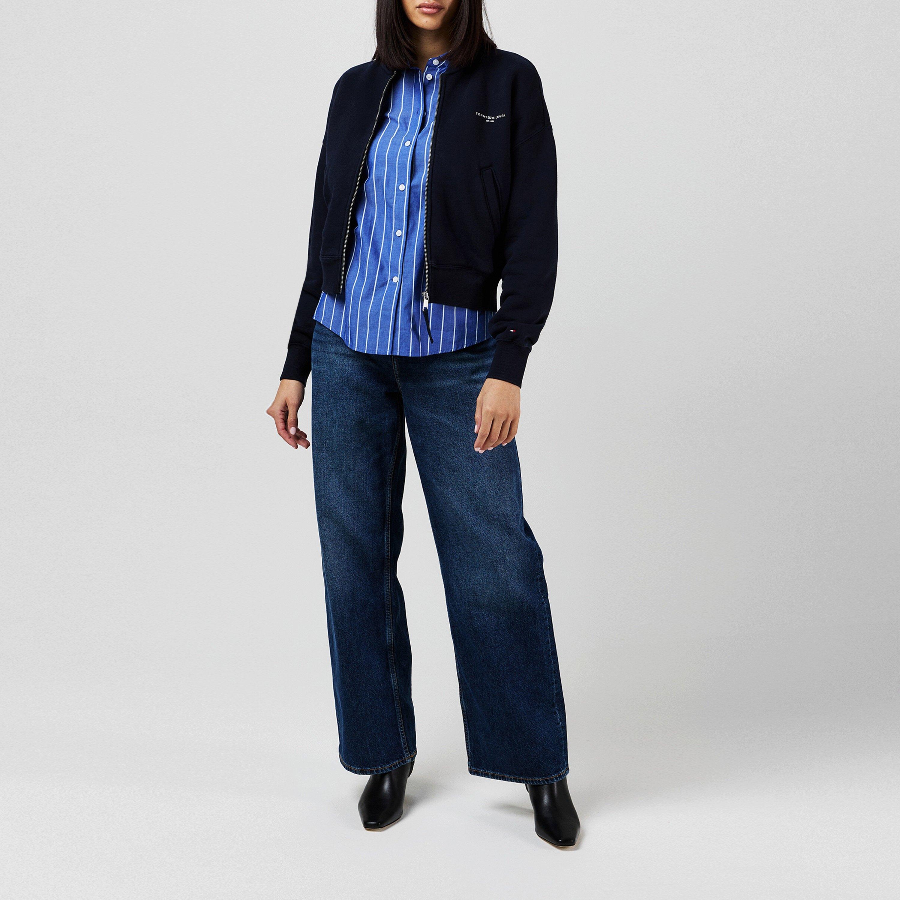 Desert Sky - Tommy Hilfiger - Women's Cropped Cotton Bomber Jacket - 4