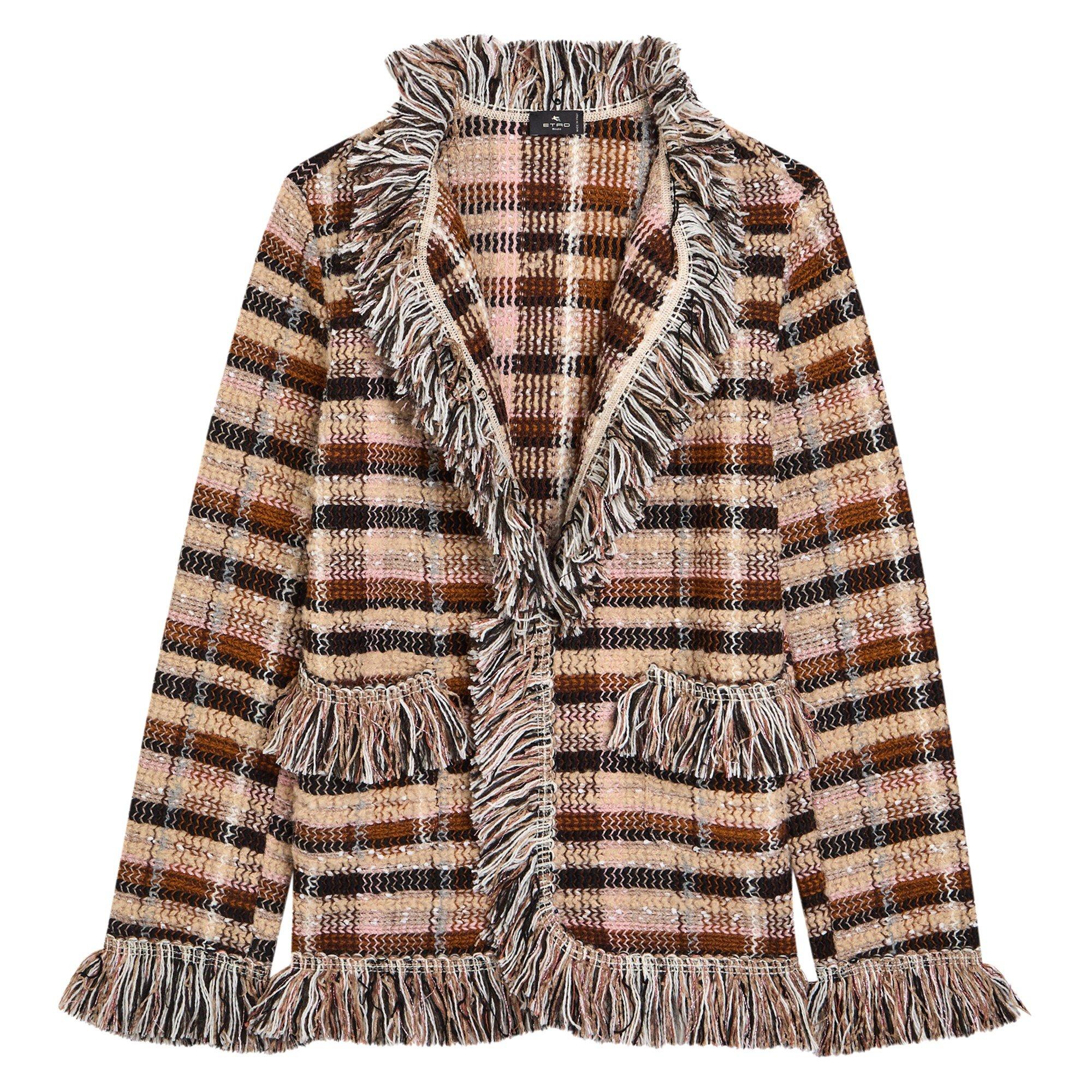 MULTICOLOURED 1 - Etro - Women's Fringed Wool Softshell Jacket - 1