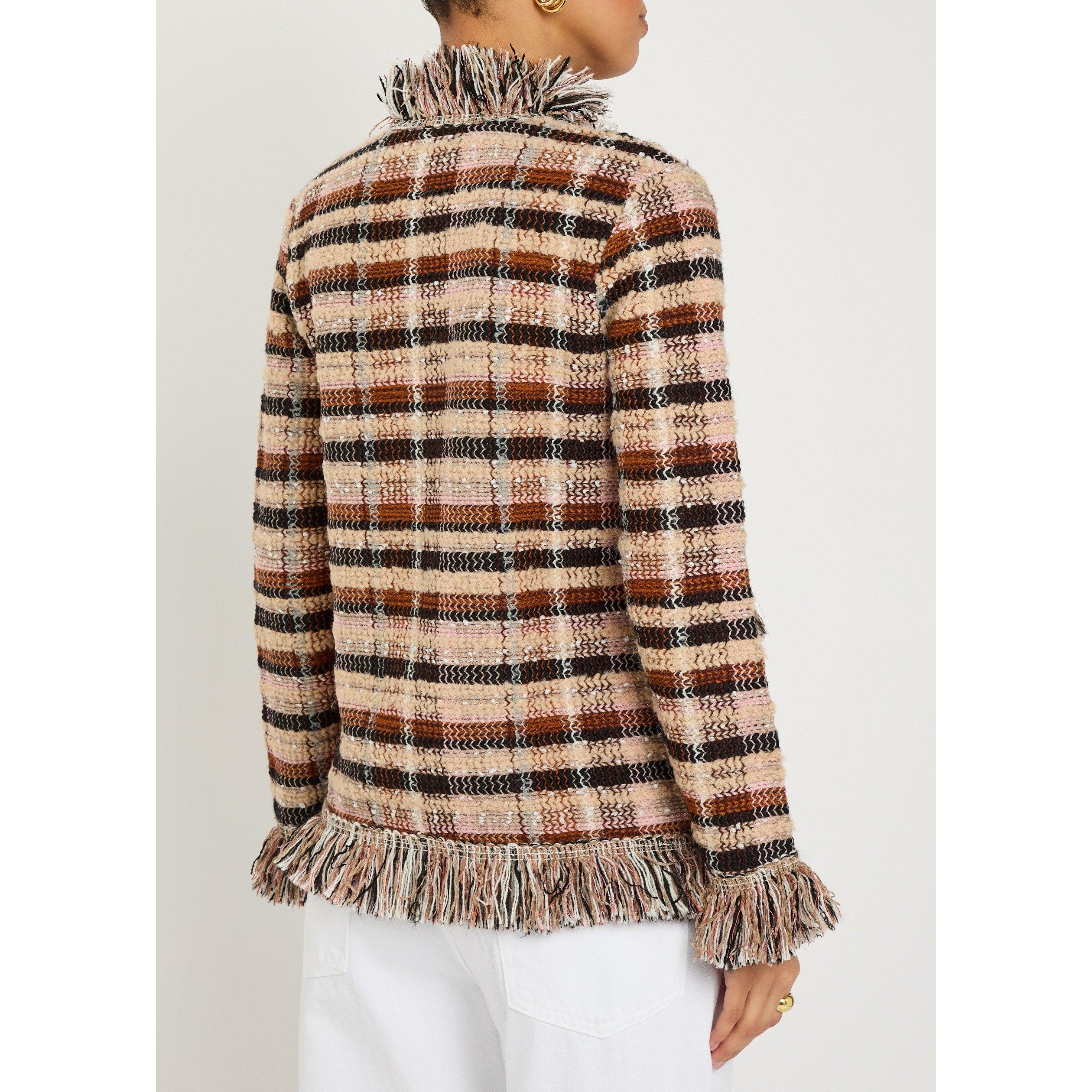 MULTICOLOURED 1 - Etro - Women's Fringed Wool Softshell Jacket - 3
