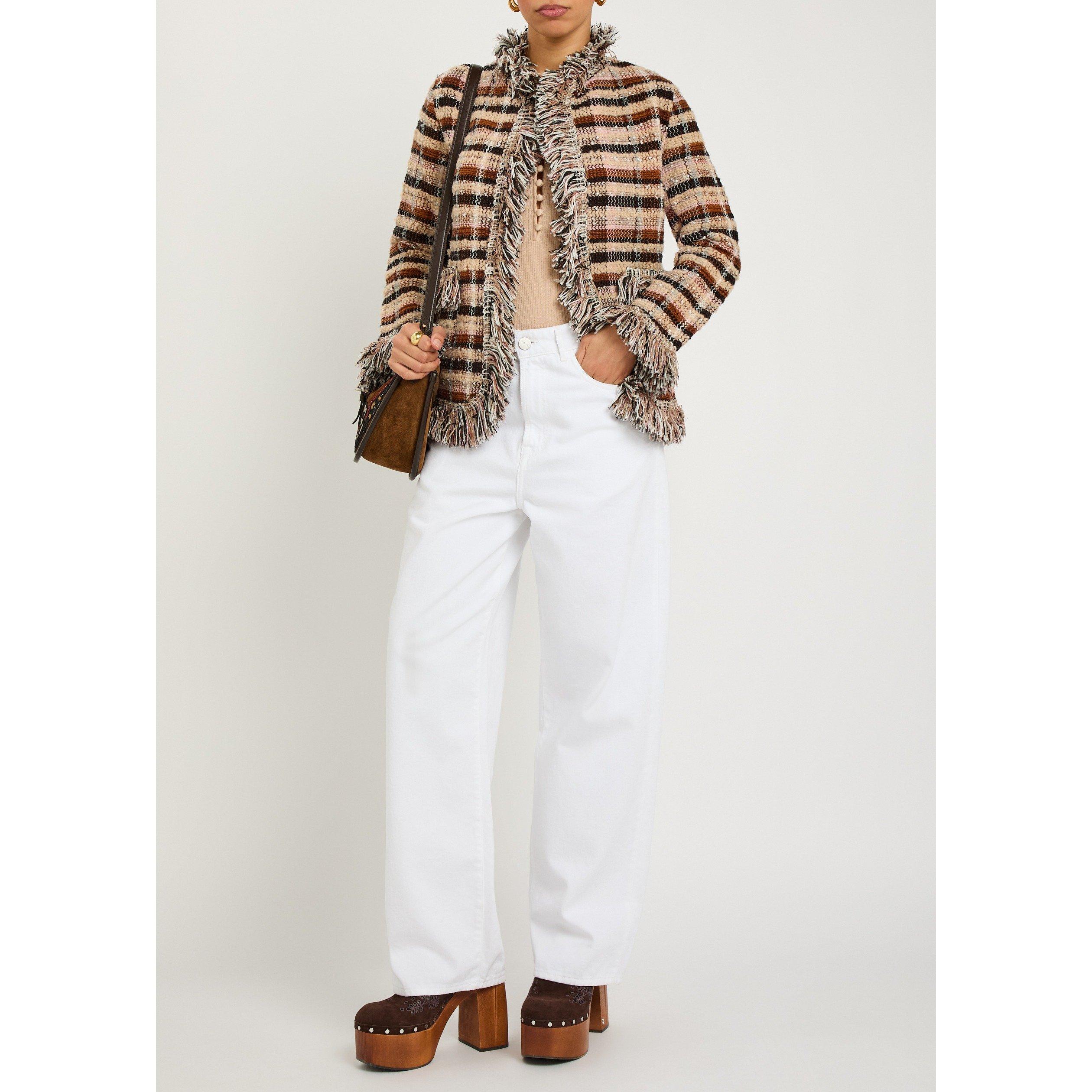 MULTICOLOURED 1 - Etro - Women's Fringed Wool Softshell Jacket - 5