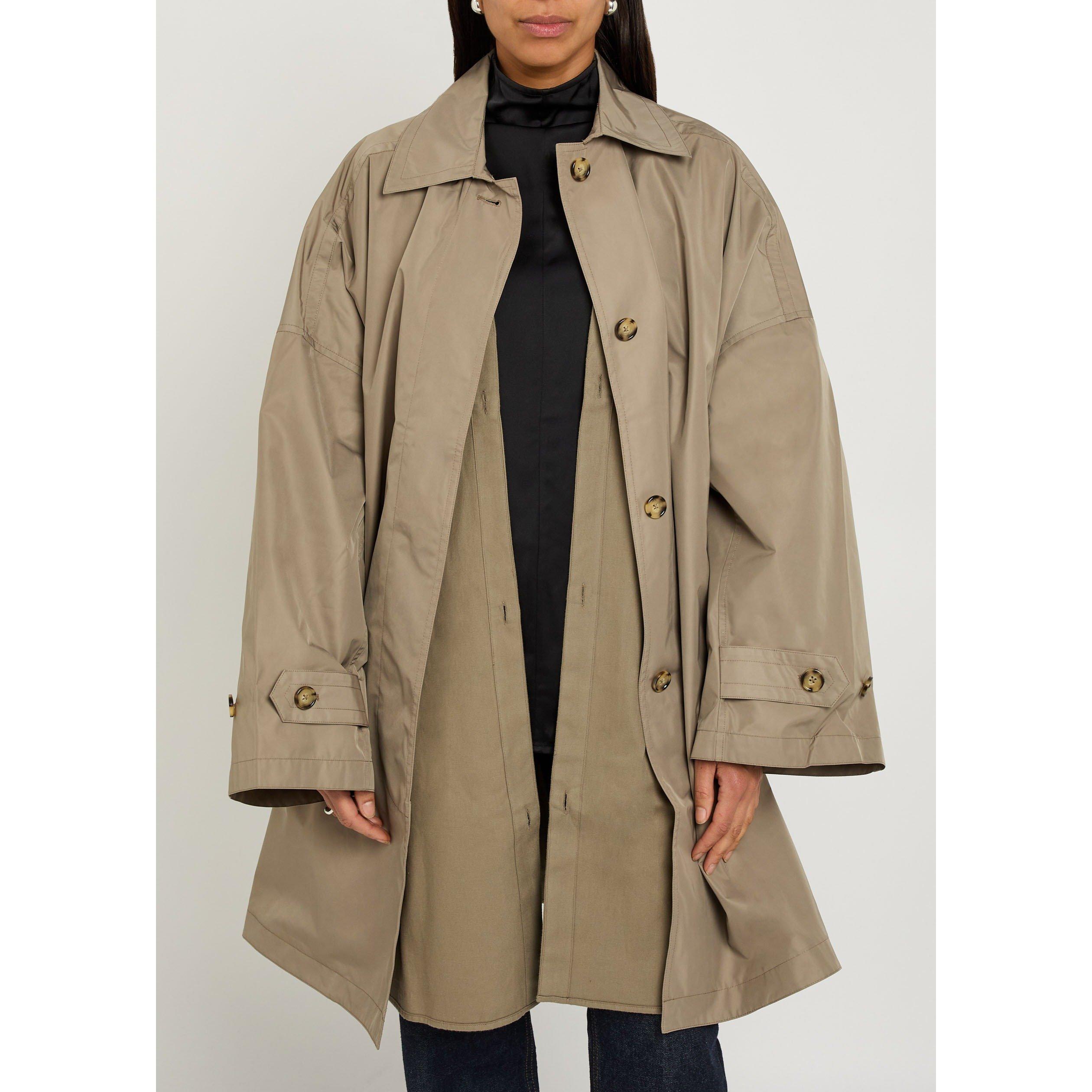 TAUPE - Toteme - Women's Car Coat Oversized-Fit Overcoat - 5