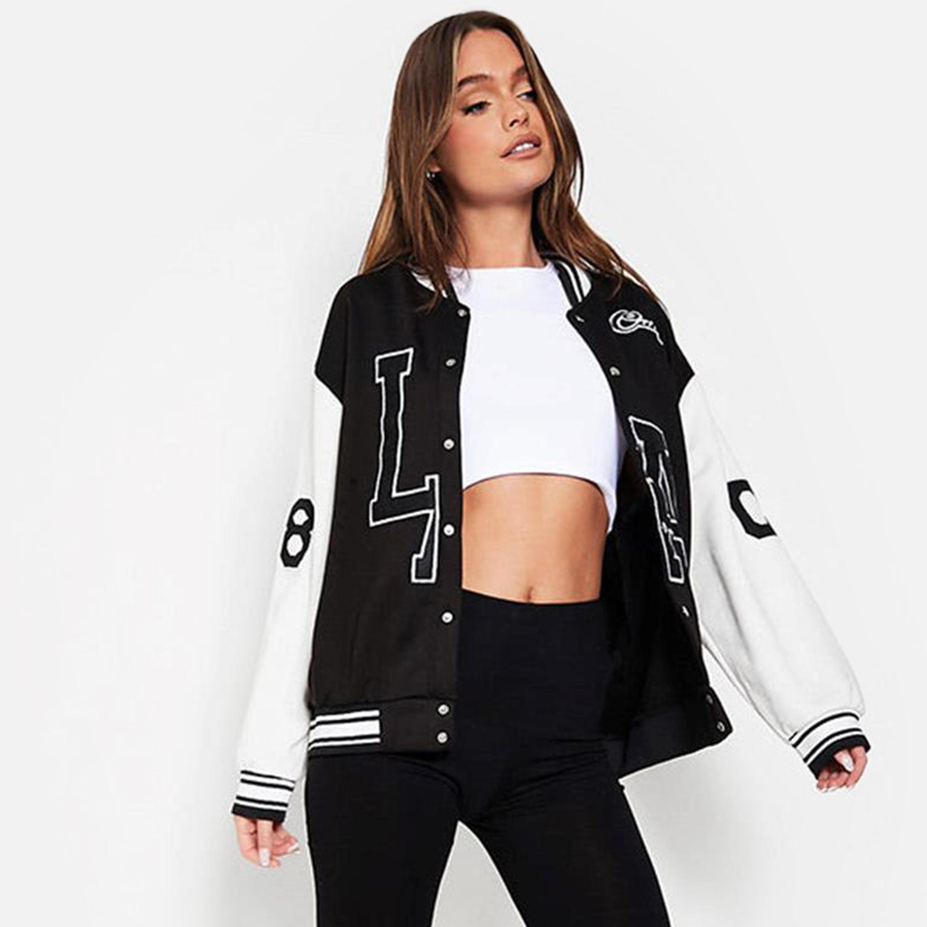 Preto - I Saw It First - Women's LA Oversized Long Sleeve Varsity Jacket - 3