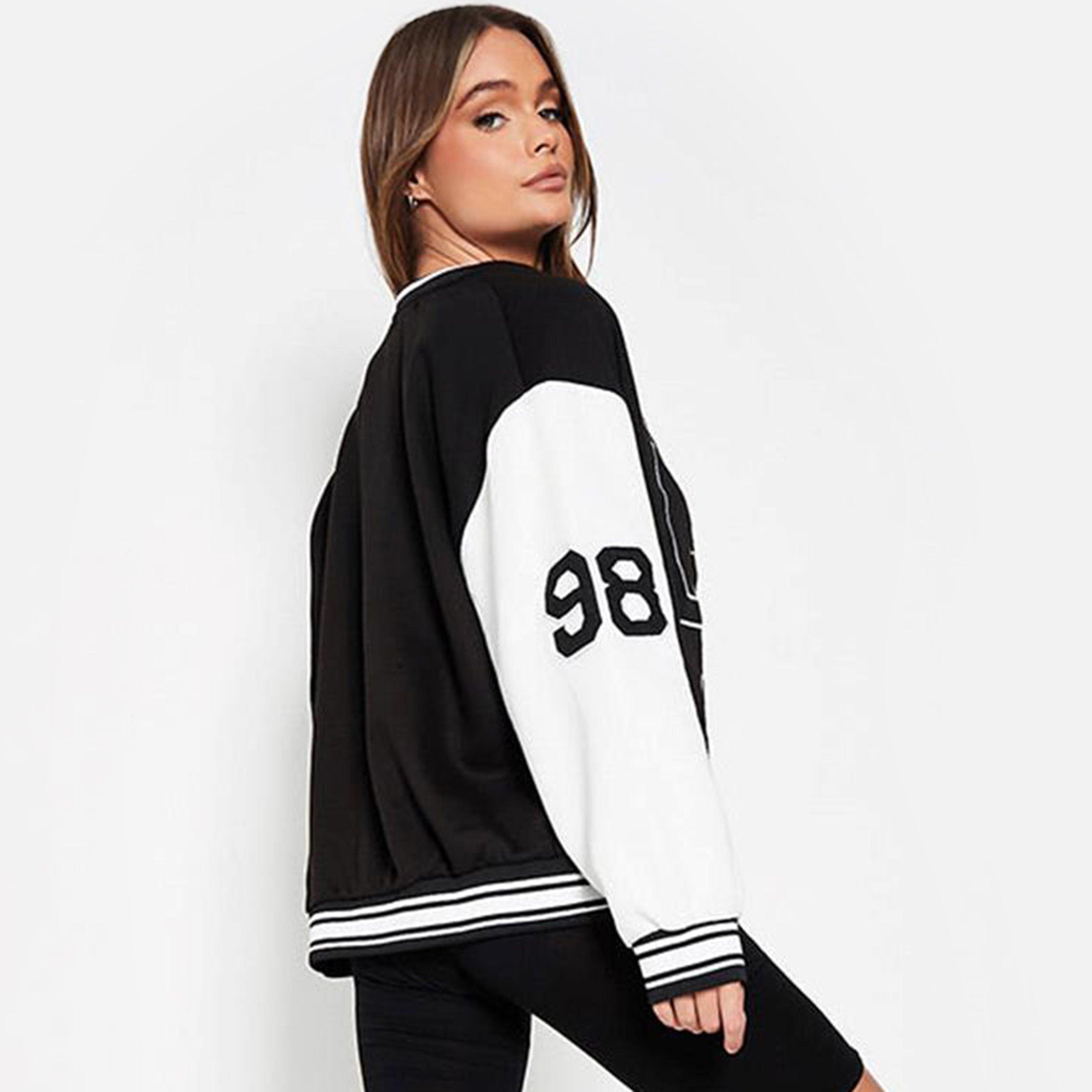 Preto - I Saw It First - Women's LA Oversized Long Sleeve Varsity Jacket - 4
