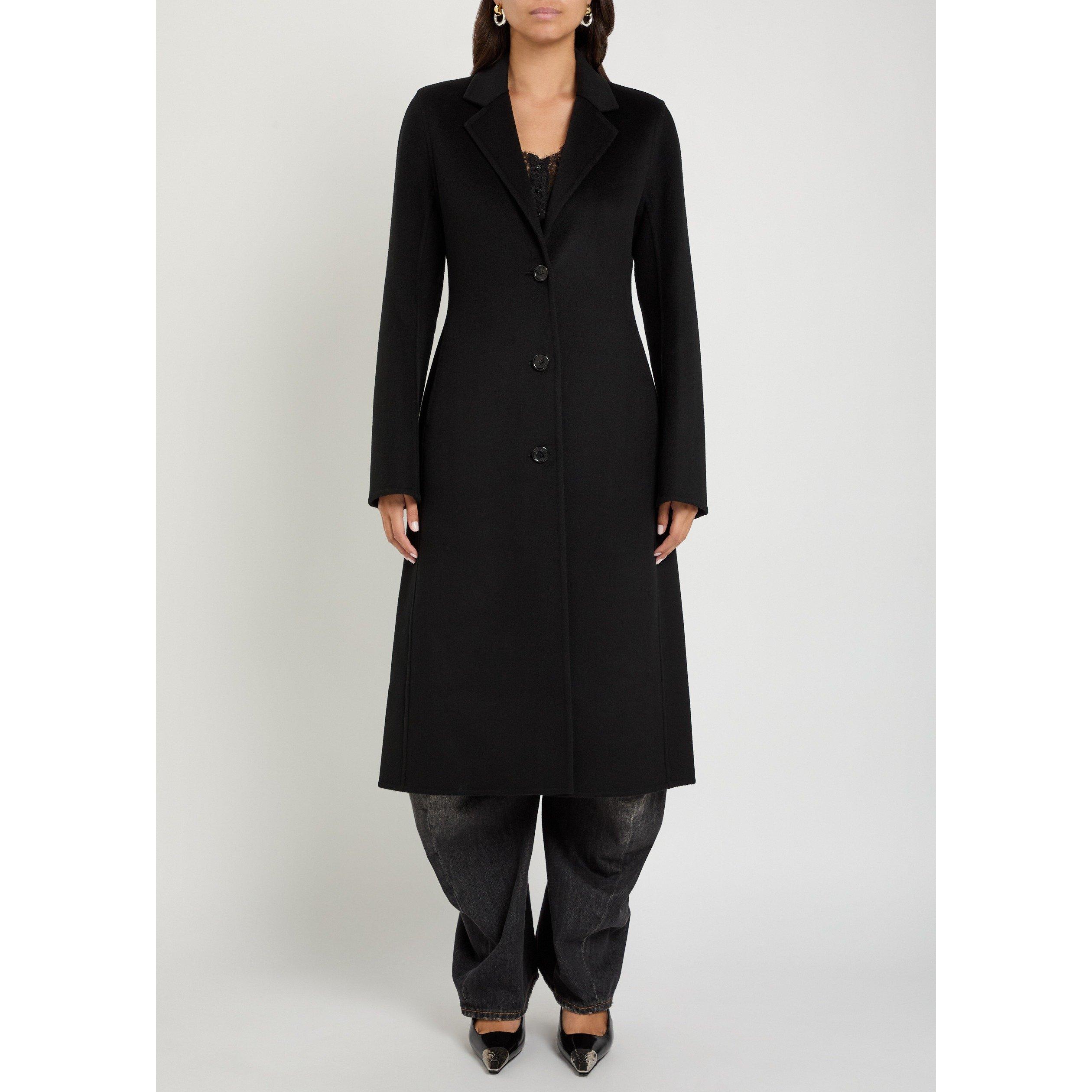 BLACK - Acne Studios - Women's Olyxana Wool Cashmere Double-Breasted Slim-Fit Overcoat - 2