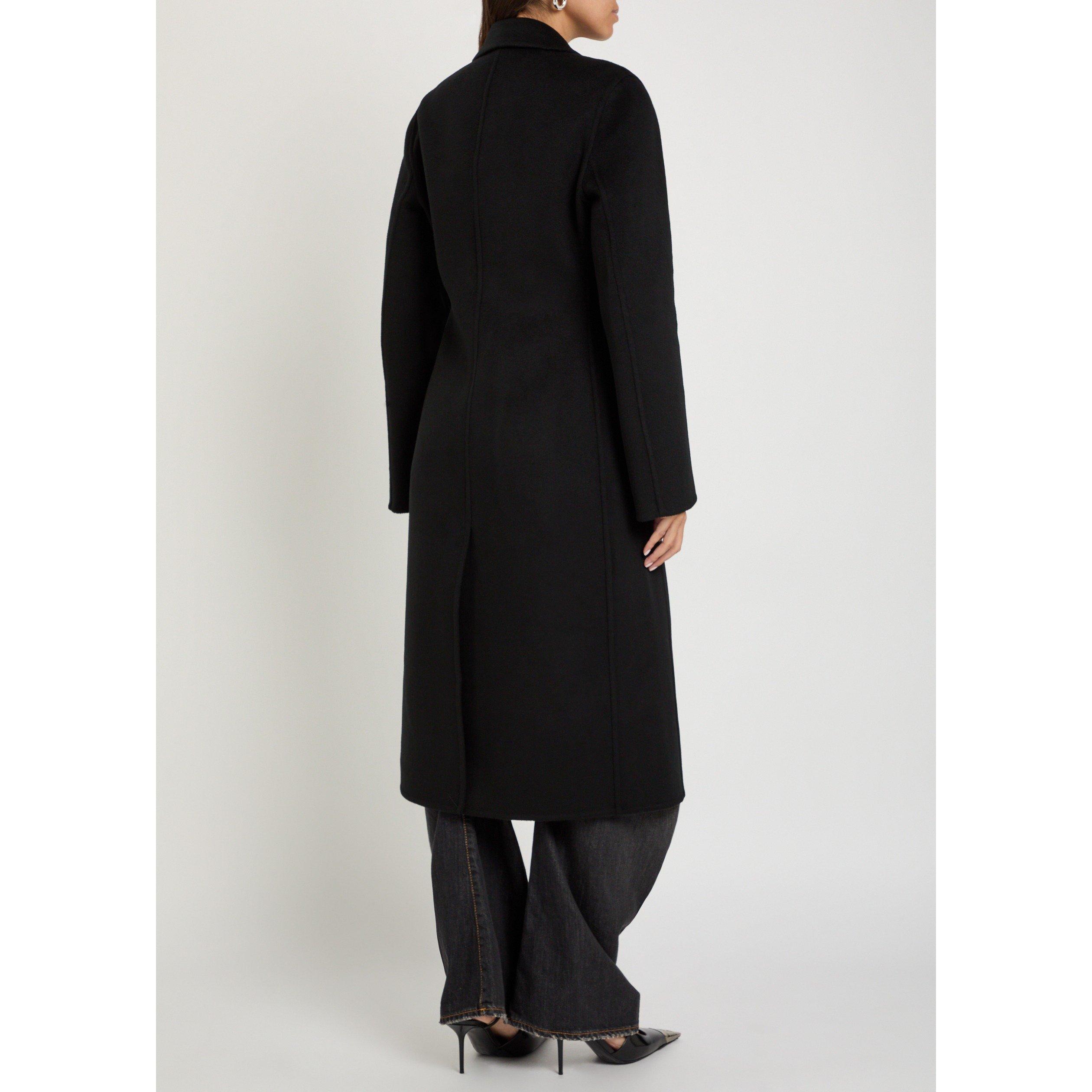 BLACK - Acne Studios - Women's Olyxana Wool Cashmere Double-Breasted Slim-Fit Overcoat - 3
