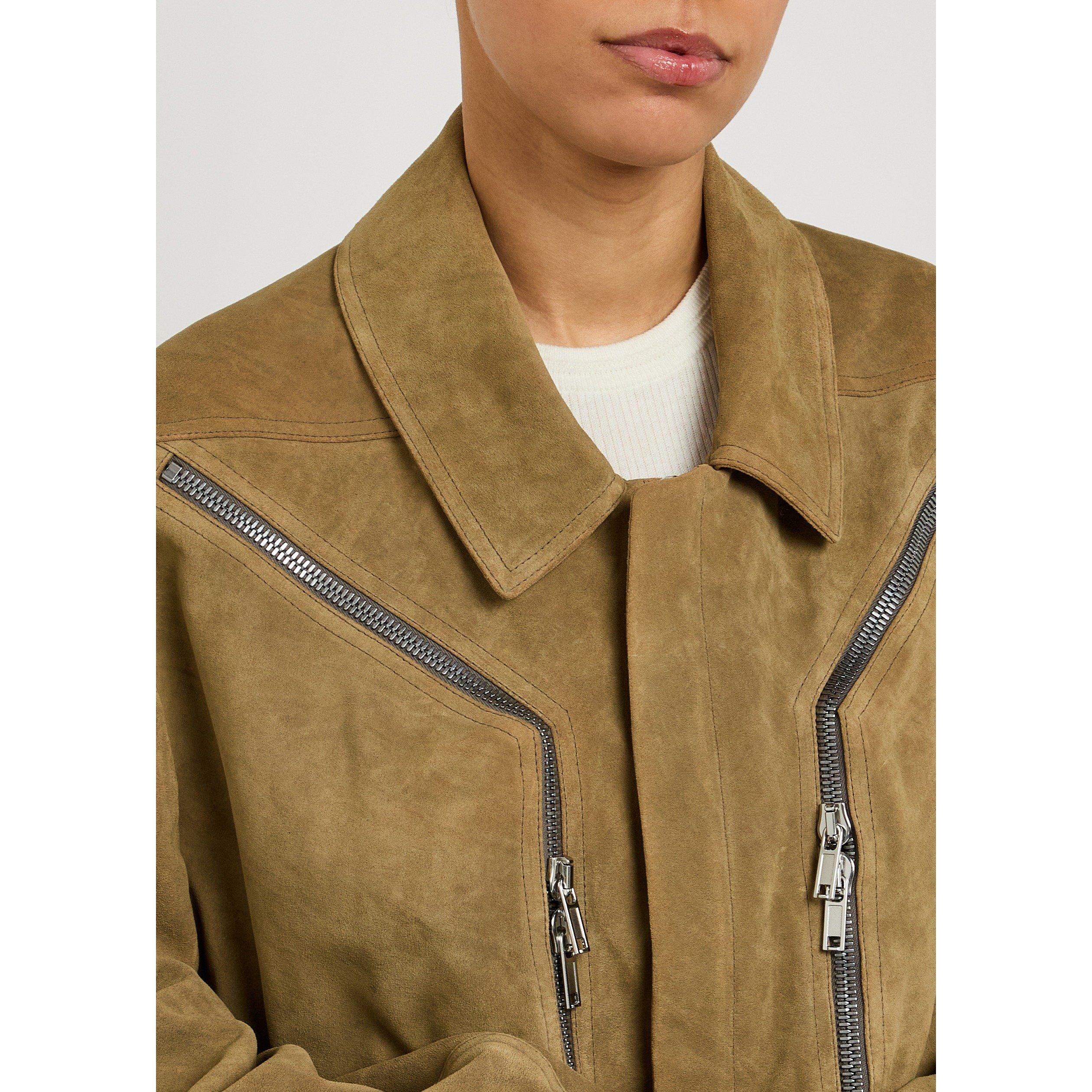 BROWN - Rick Owens - Women's Heizer Mac Leather Jacket - 4