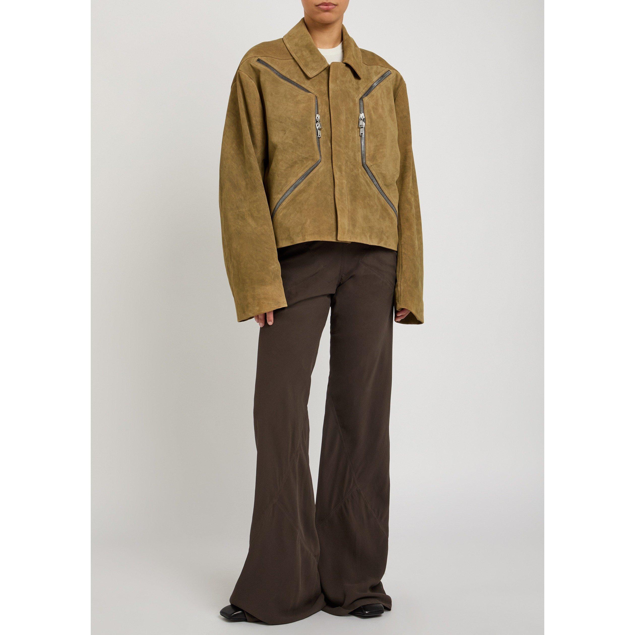 BROWN - Rick Owens - Women's Heizer Mac Leather Jacket - 5