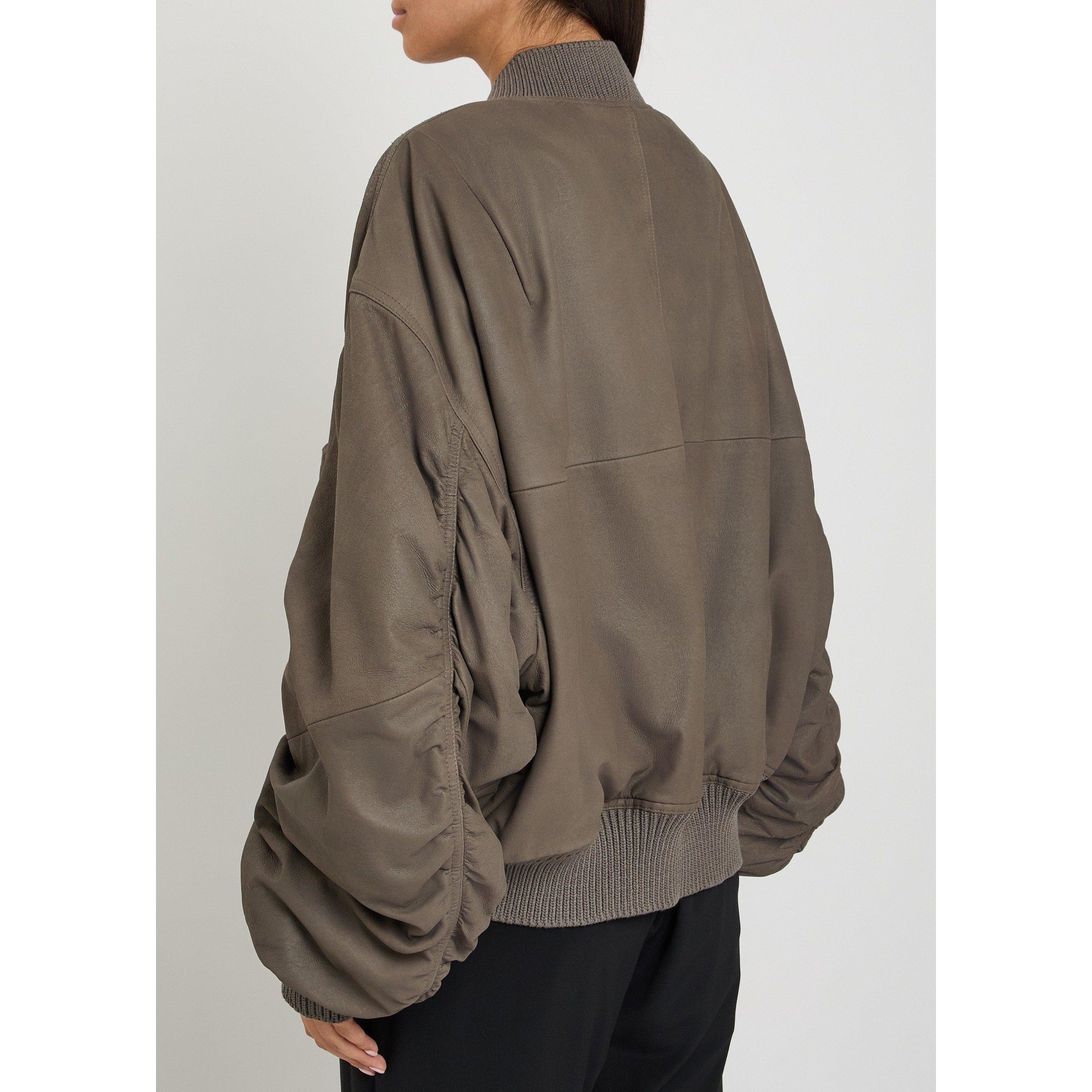 LIGHT BROWN - Rick Owens - Women's Secchia Flight Leather Bomber Jacket - 3