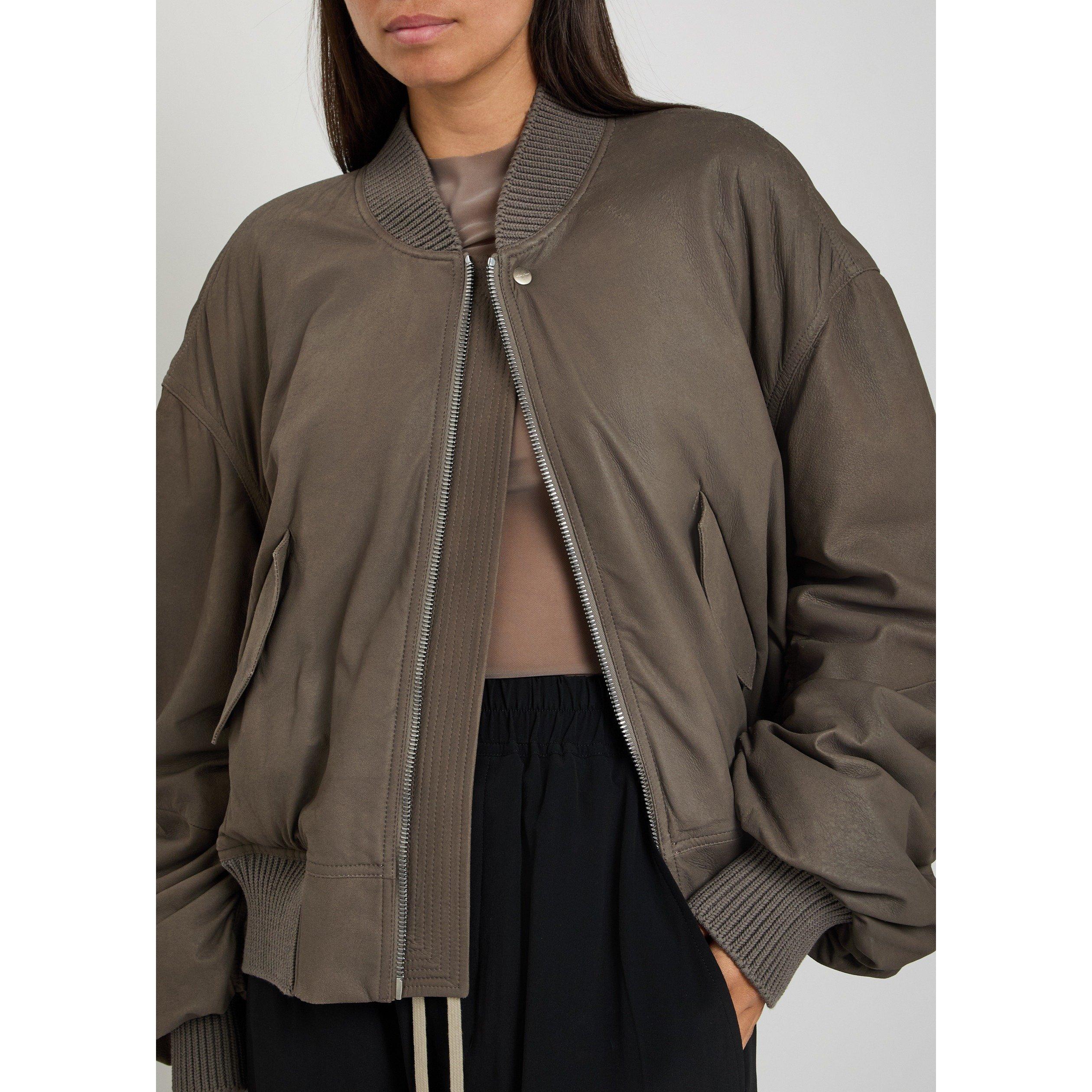LIGHT BROWN - Rick Owens - Women's Secchia Flight Leather Bomber Jacket - 4