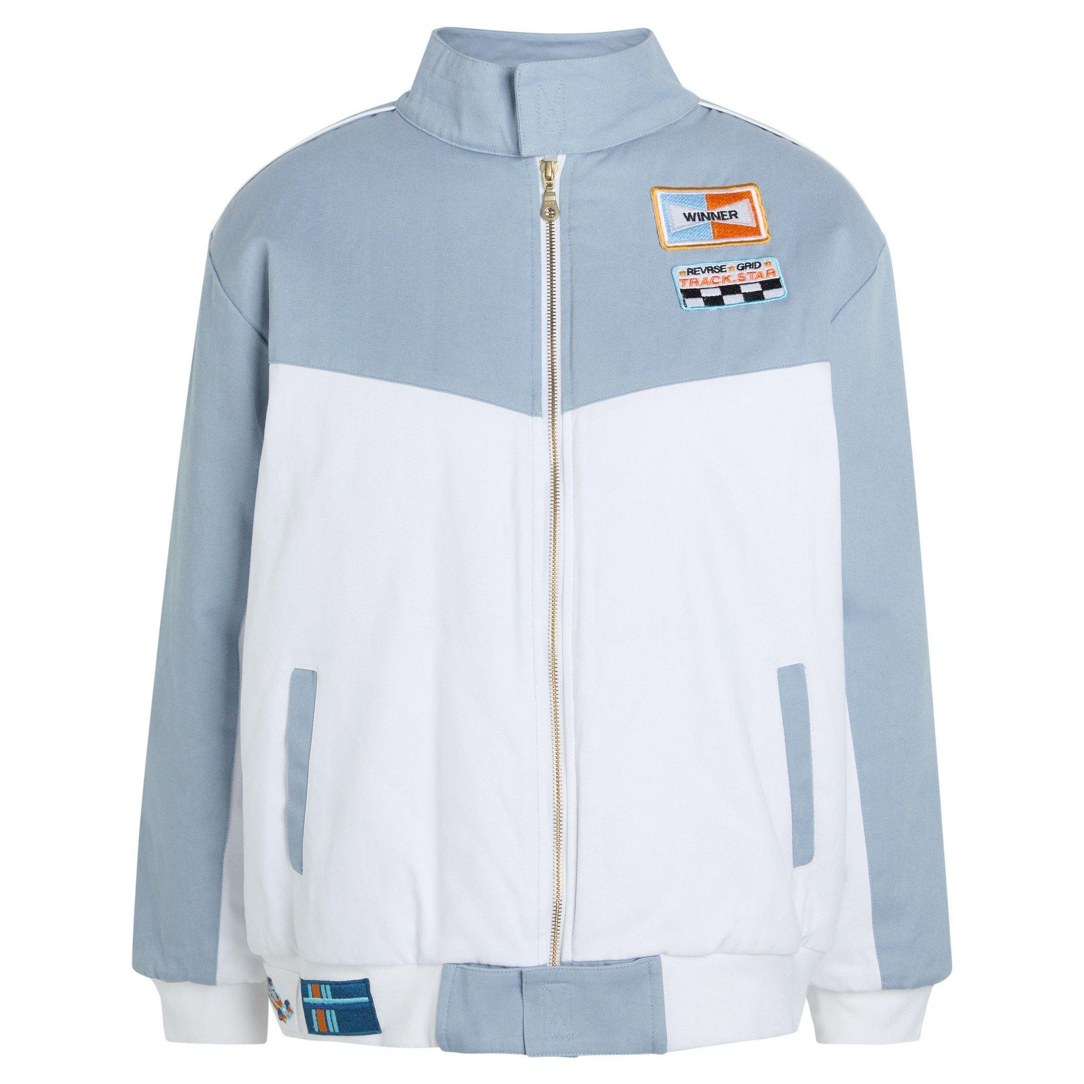 BLUE AND WHITE - AN Y2 - JKT FORMULA BOMBER COTTON CANV - 1