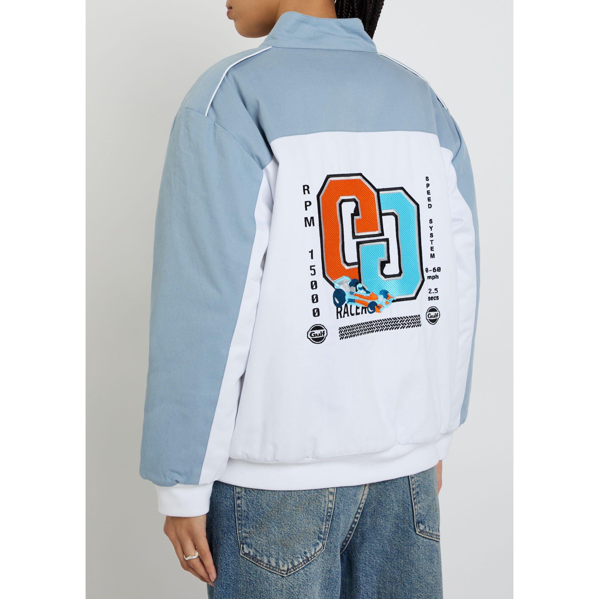 BLUE AND WHITE - AN Y2 - JKT FORMULA BOMBER COTTON CANV - 3