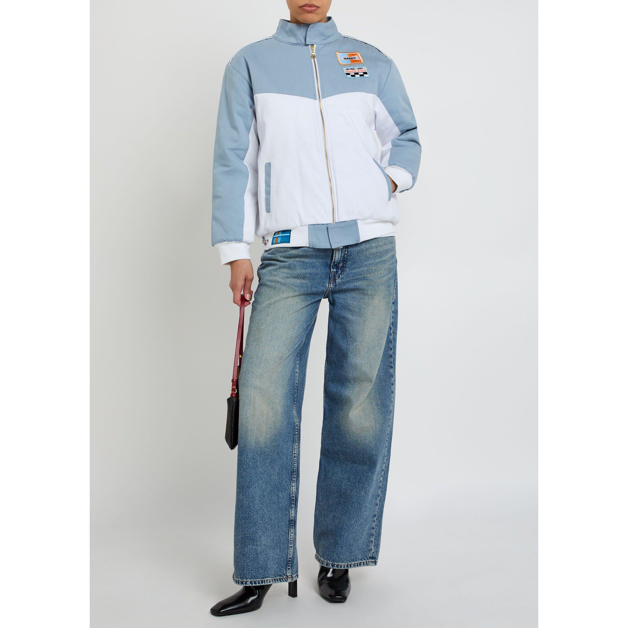 BLUE AND WHITE - AN Y2 - JKT FORMULA BOMBER COTTON CANV - 5
