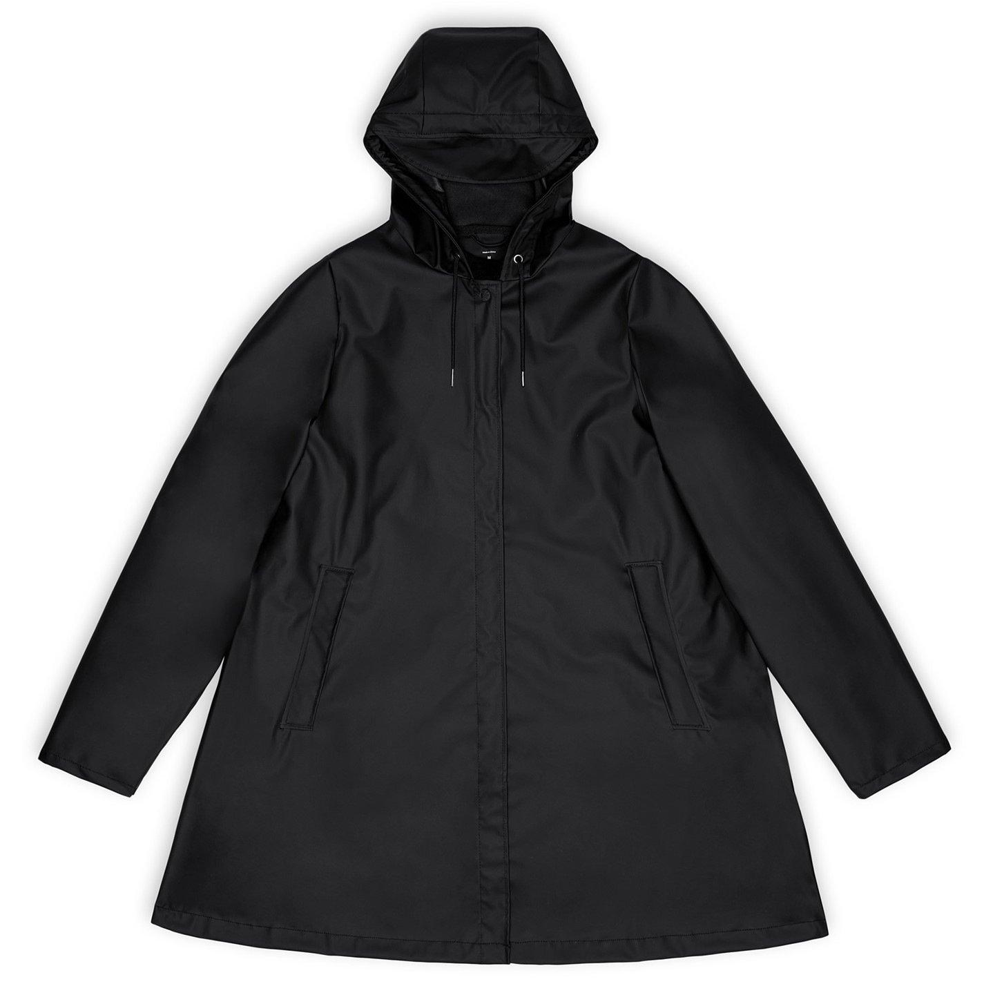 Rains Womens A-Line Raincoat - Black 01 - Large