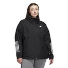 Noir - adidas - Bsc 3-Stripes Rain.Rdy Jacket (Plus Size) Womens Anorak - 2