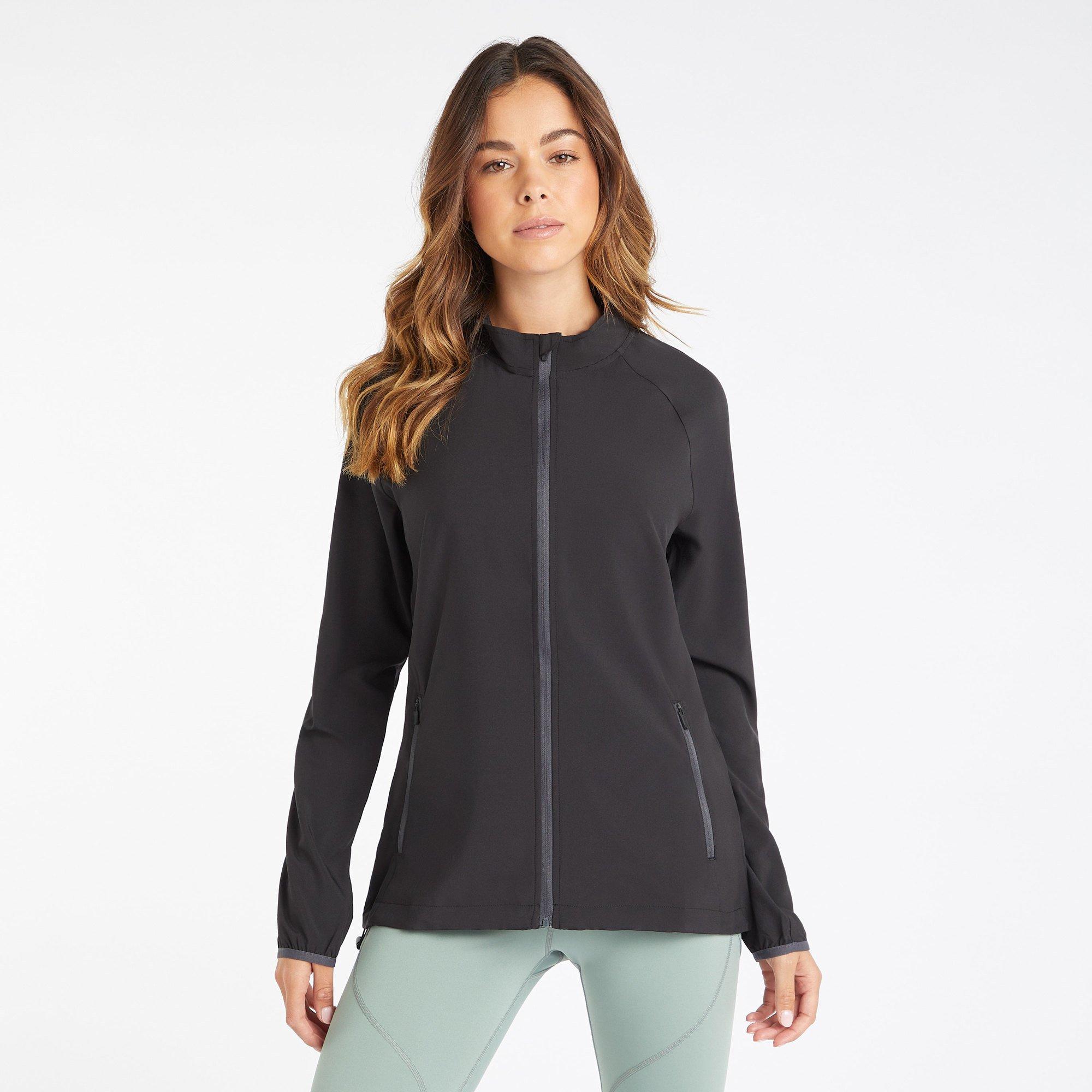 Black/Carbon - Umbro - Women's Long Sleeve Zip Performance Training Jacket - 1