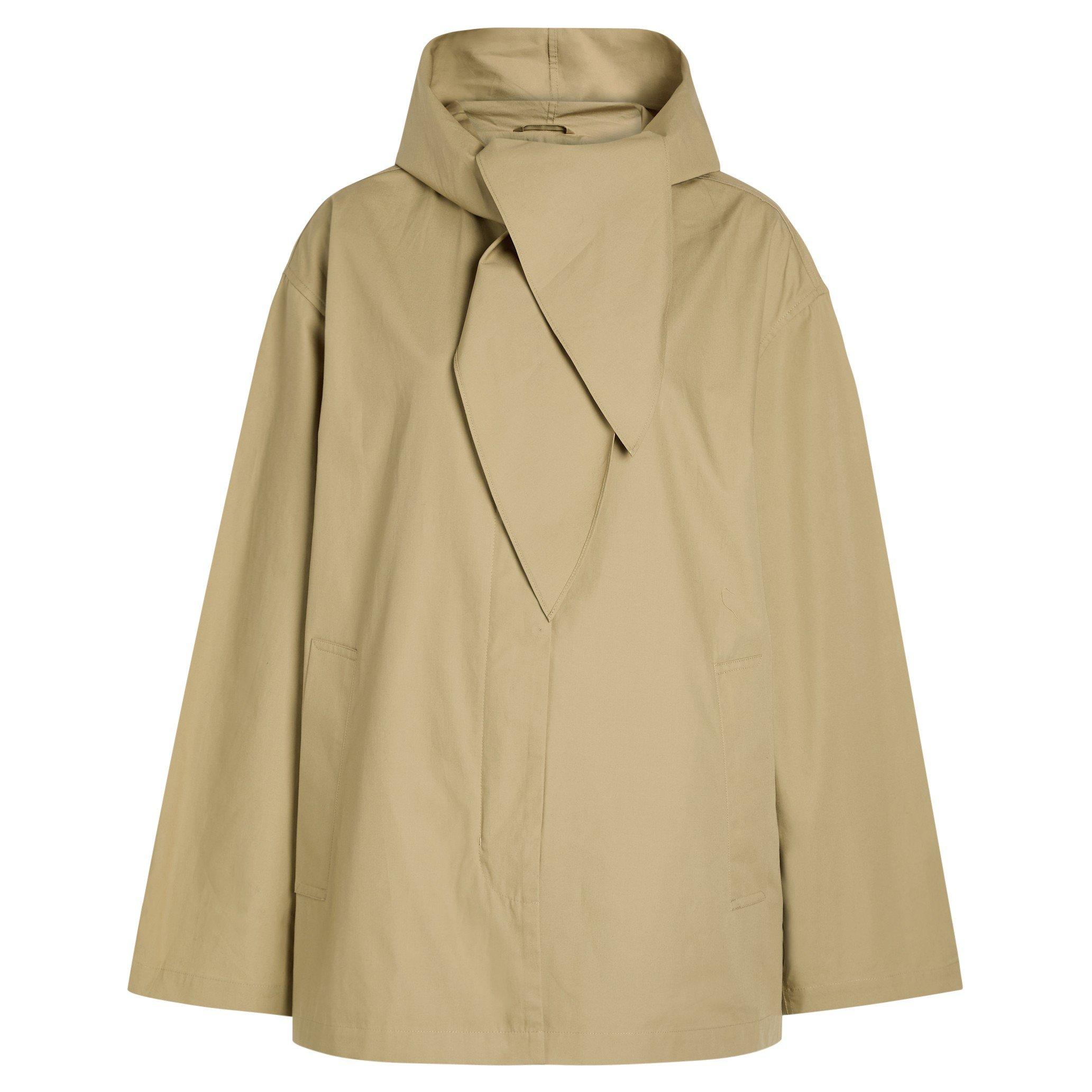 BEIGE - Toteme - Women's Technical Scarf Cotton Oversized-Fit Anorak - 1