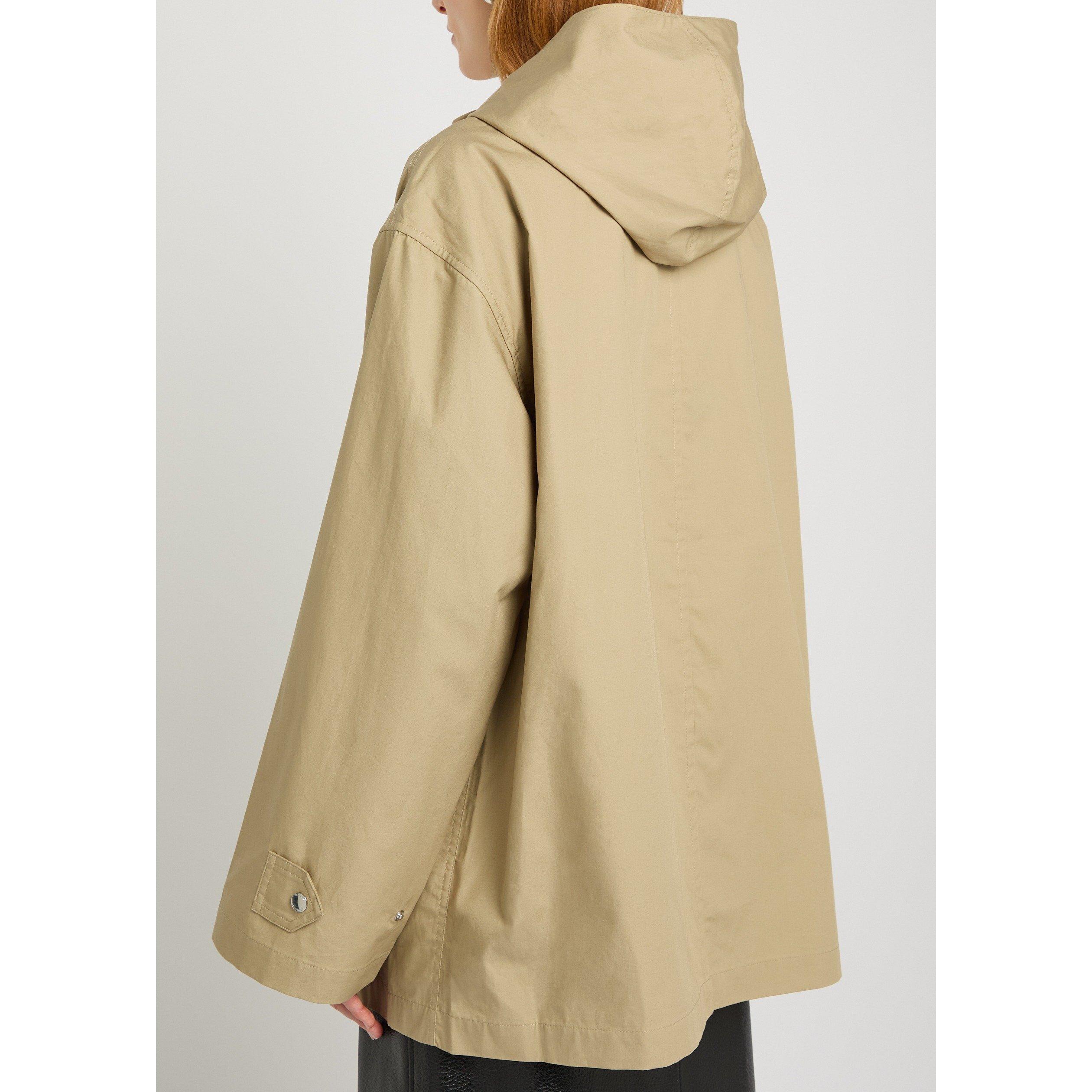 BEIGE - Toteme - Women's Technical Scarf Cotton Oversized-Fit Anorak - 3