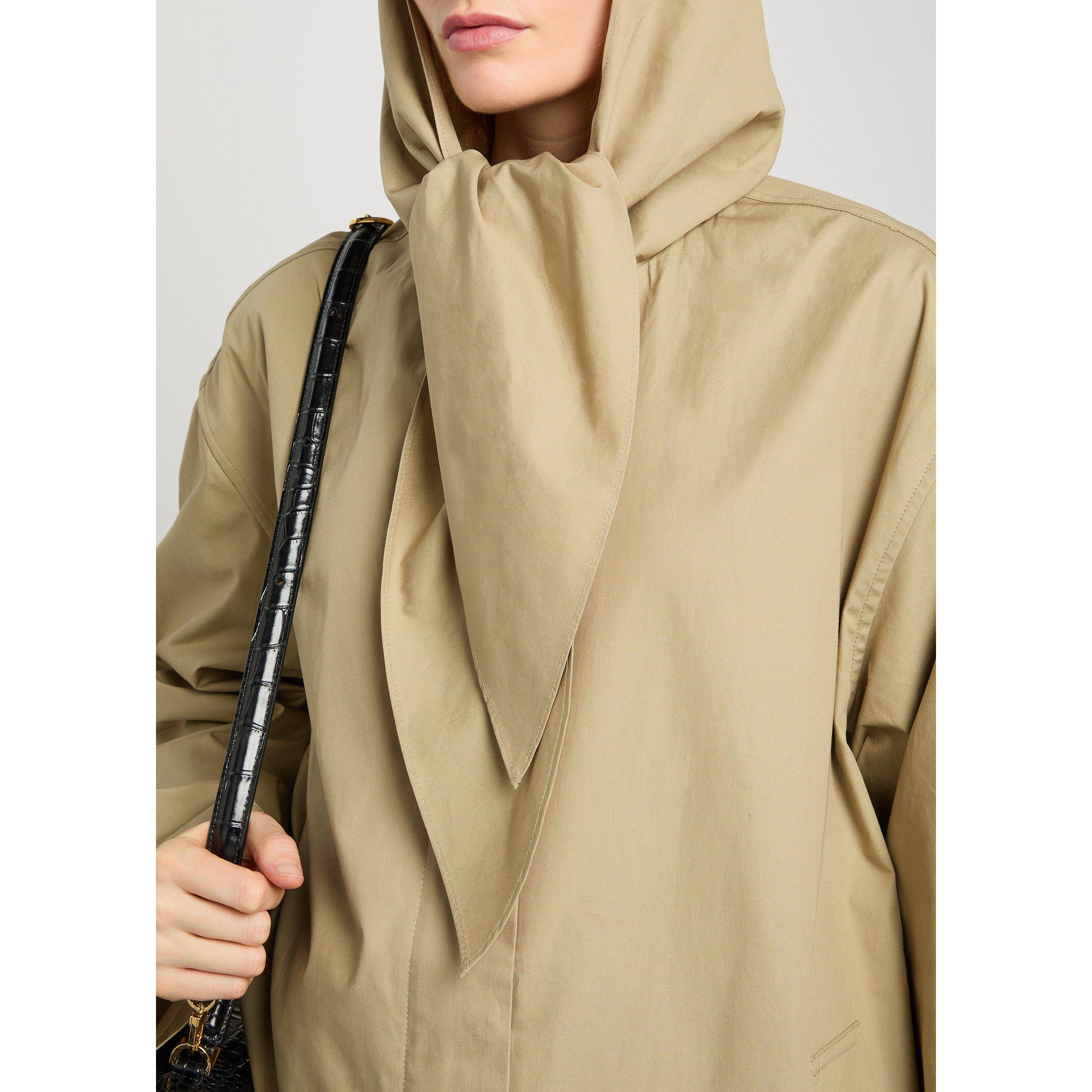 BEIGE - Toteme - Women's Technical Scarf Cotton Oversized-Fit Anorak - 4