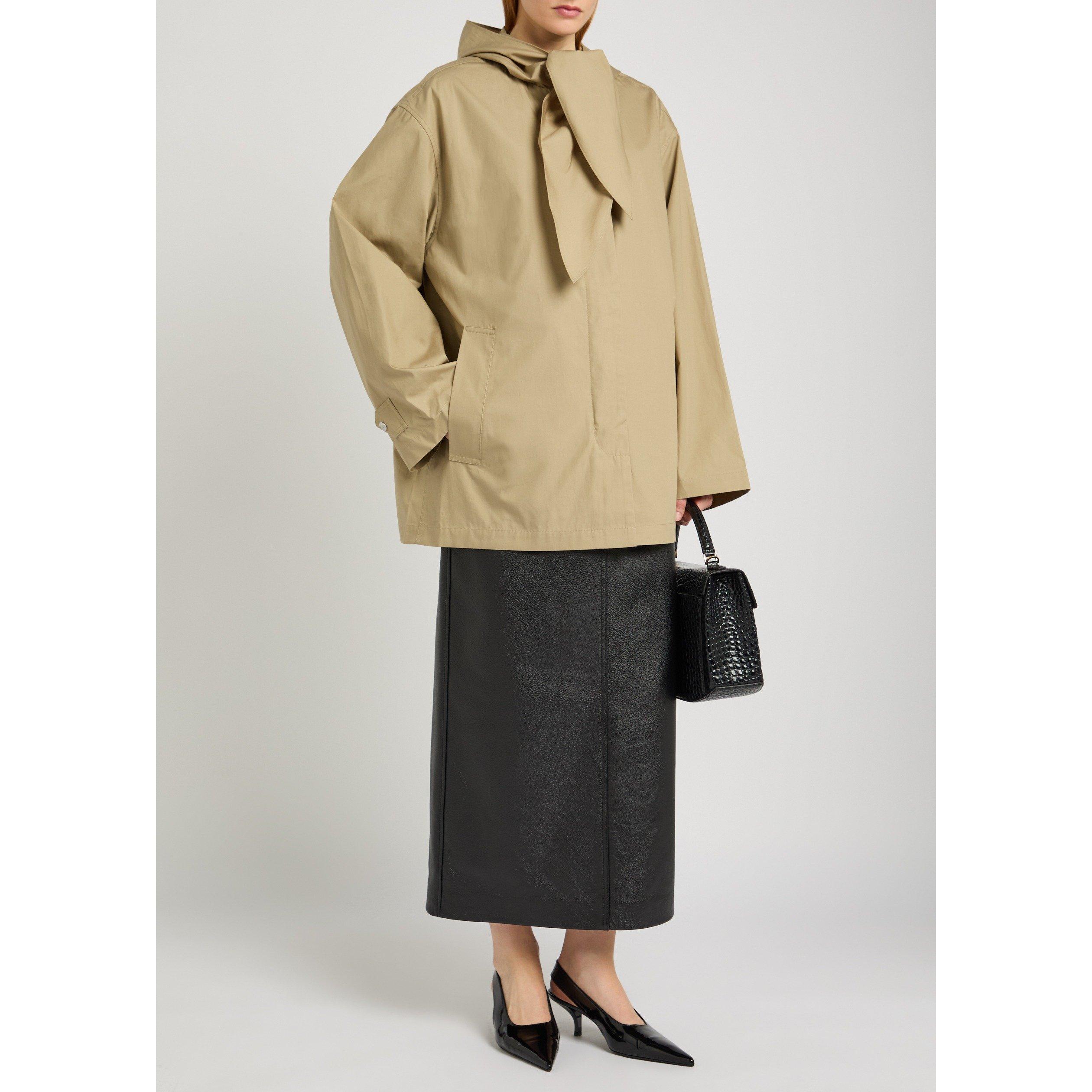 BEIGE - Toteme - Women's Technical Scarf Cotton Oversized-Fit Anorak - 5