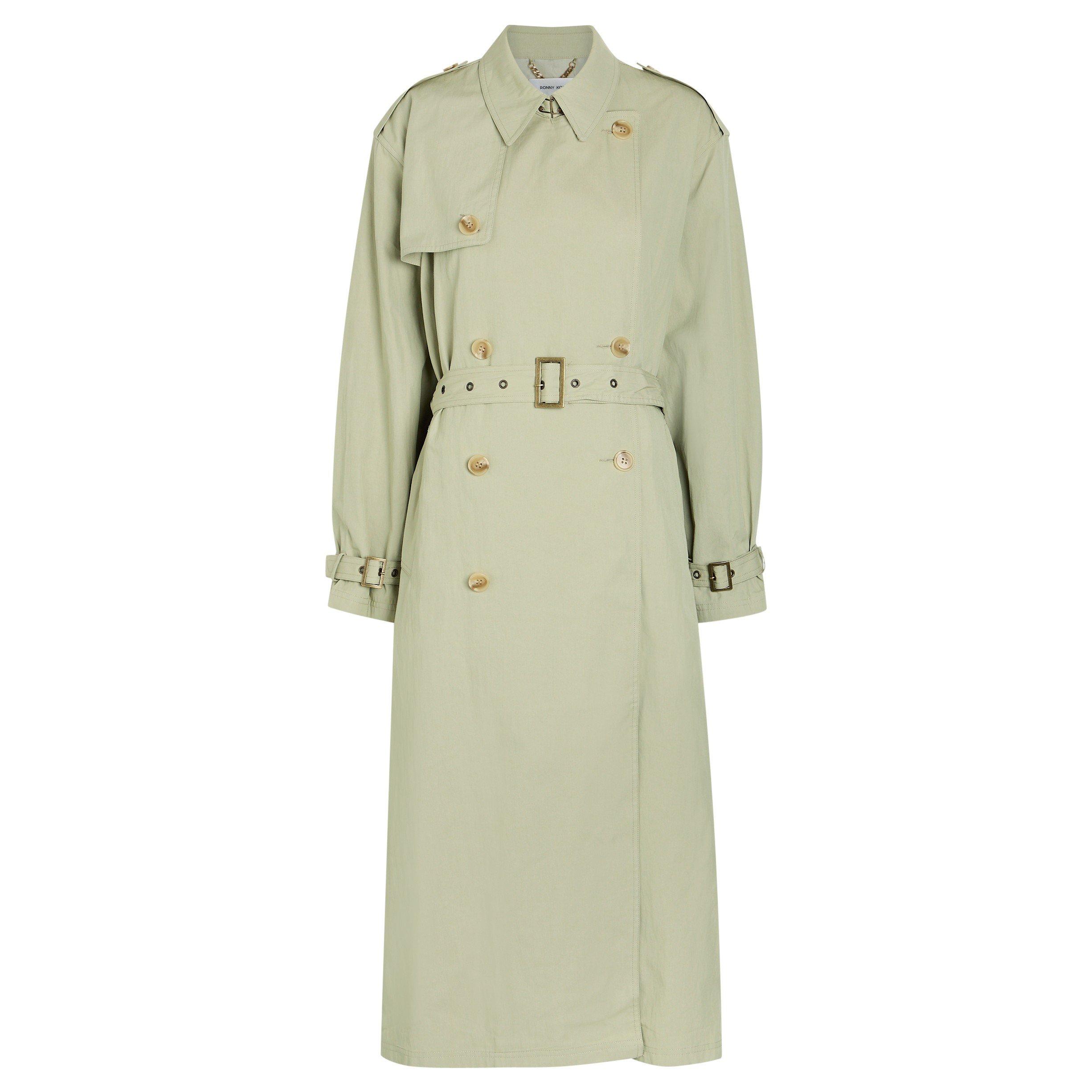 LIGHT GREEN - Ronny Kobo - Women's Cohen Cotton Oversized-Fit Trench Coat - 1