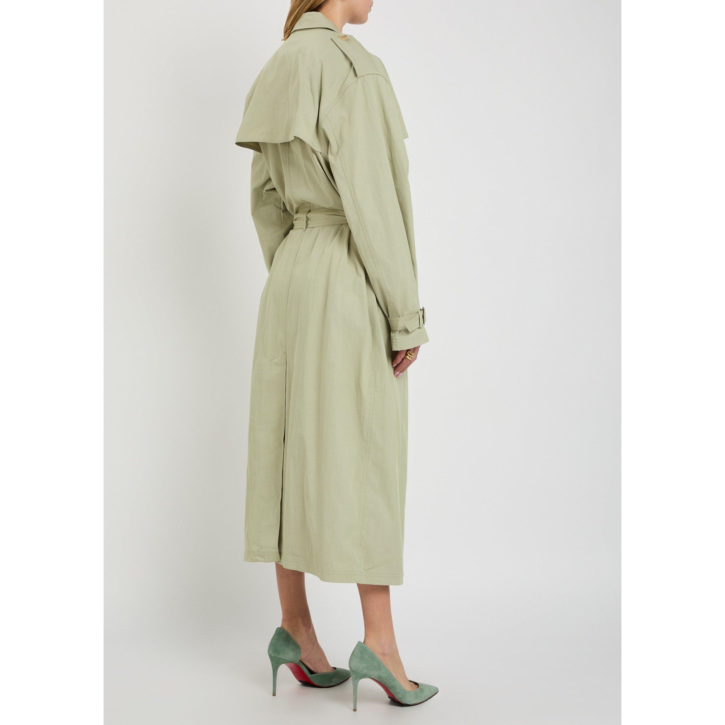 LIGHT GREEN - Ronny Kobo - Women's Cohen Cotton Oversized-Fit Trench Coat - 3