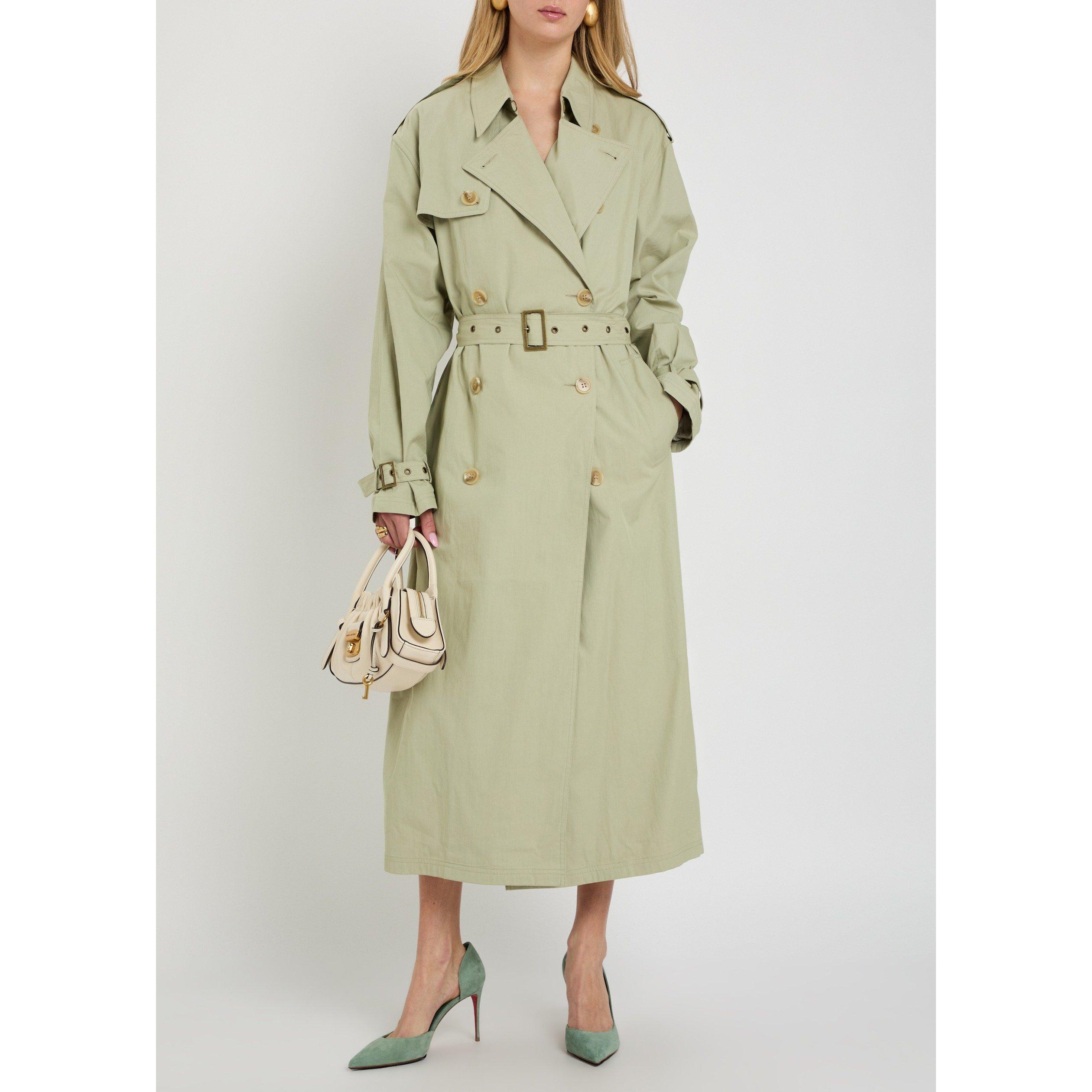 LIGHT GREEN - Ronny Kobo - Women's Cohen Cotton Oversized-Fit Trench Coat - 5