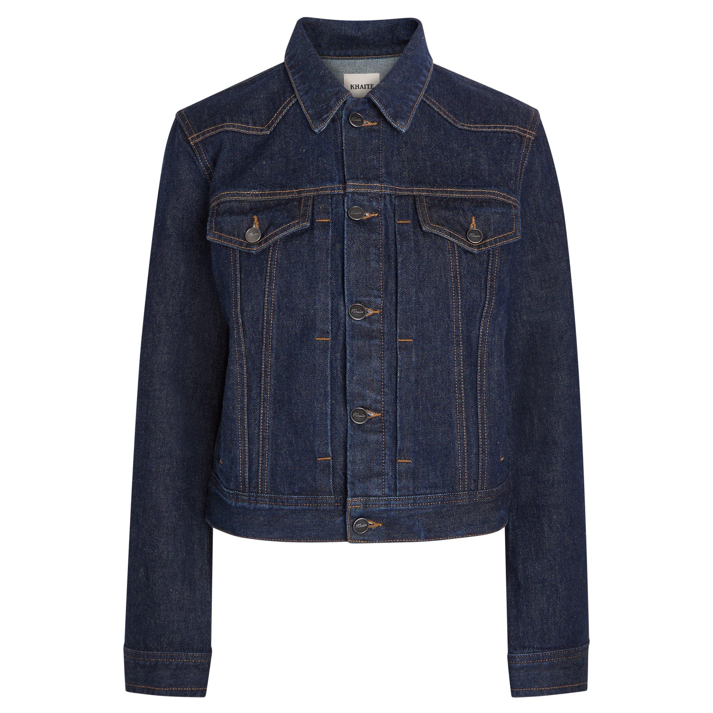INDIGO - Khaite - Women's Augustine Cotton Oversized-Fit Denim Jacket - 1