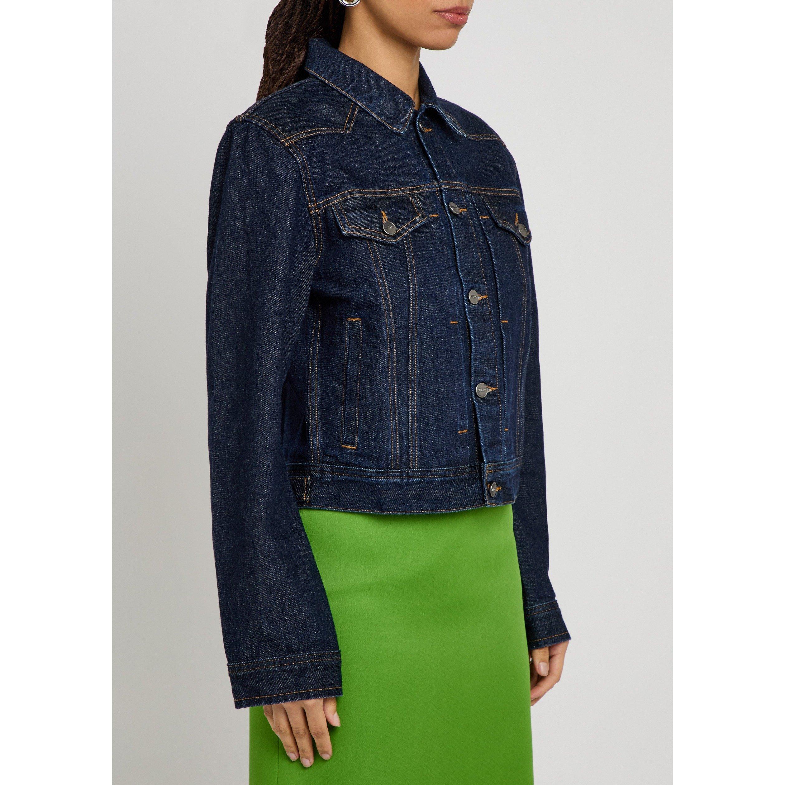 INDIGO - Khaite - Women's Augustine Cotton Oversized-Fit Denim Jacket - 2