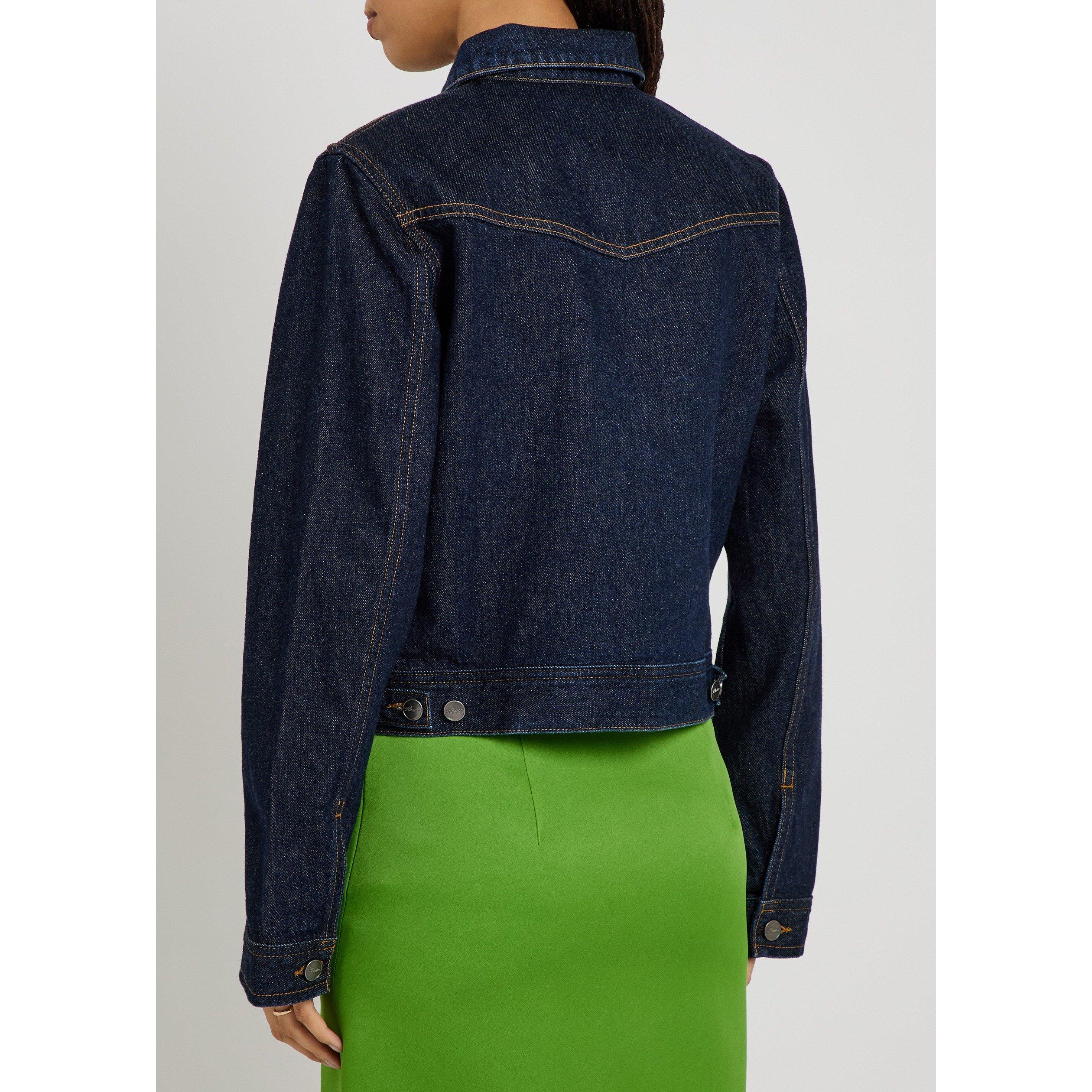 INDIGO - Khaite - Women's Augustine Cotton Oversized-Fit Denim Jacket - 3