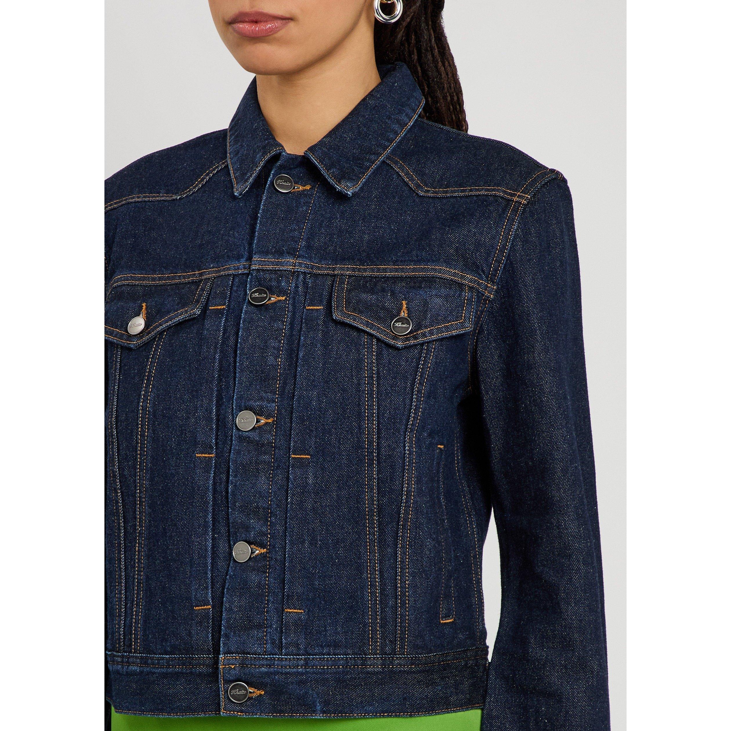 INDIGO - Khaite - Women's Augustine Cotton Oversized-Fit Denim Jacket - 4