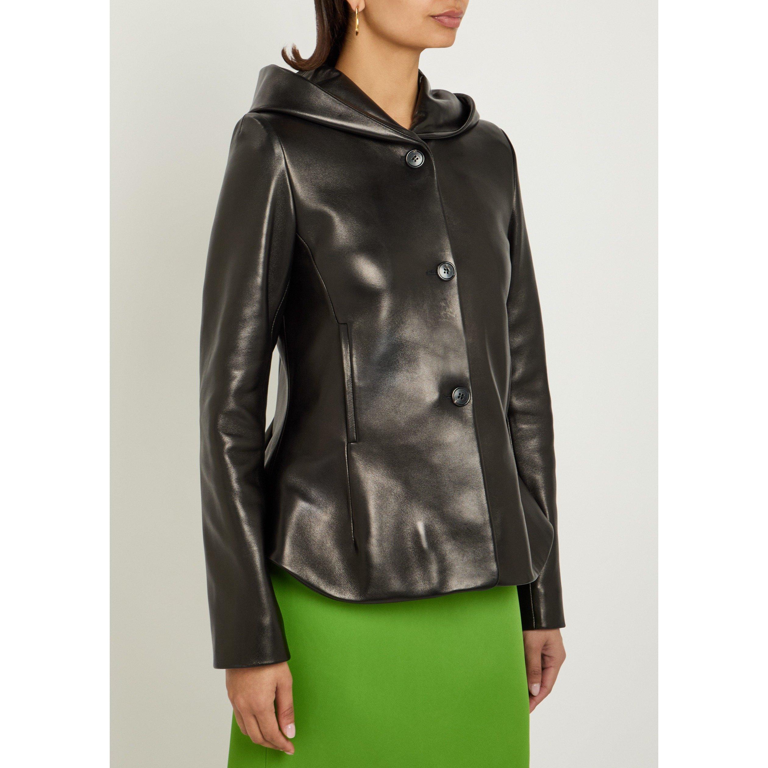 BLACK - Khaite - Women's June Peplum Leather Jacket - 2