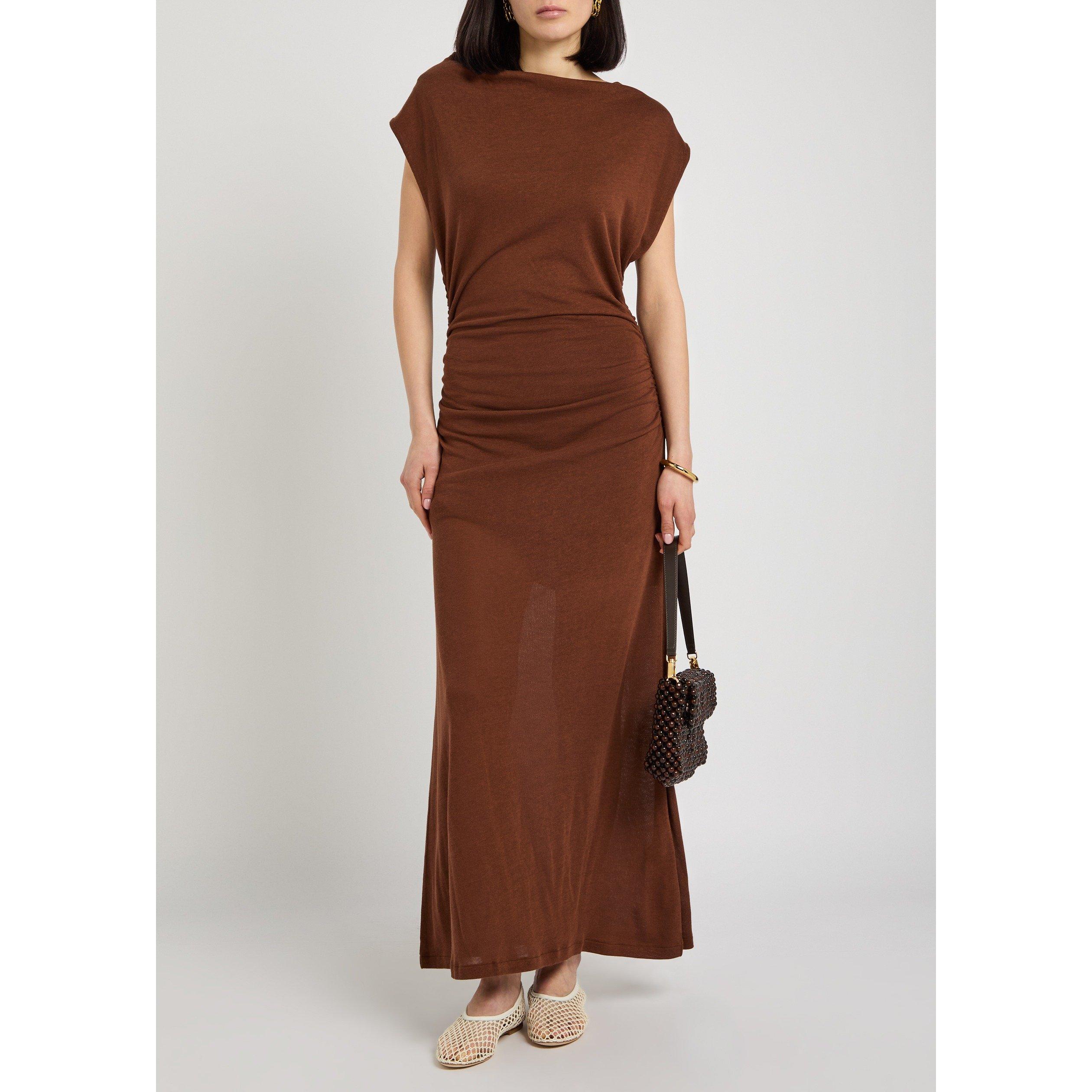 BRONZE - AKYN - FITTED JERSEY MIDI DRESS WITH - 5