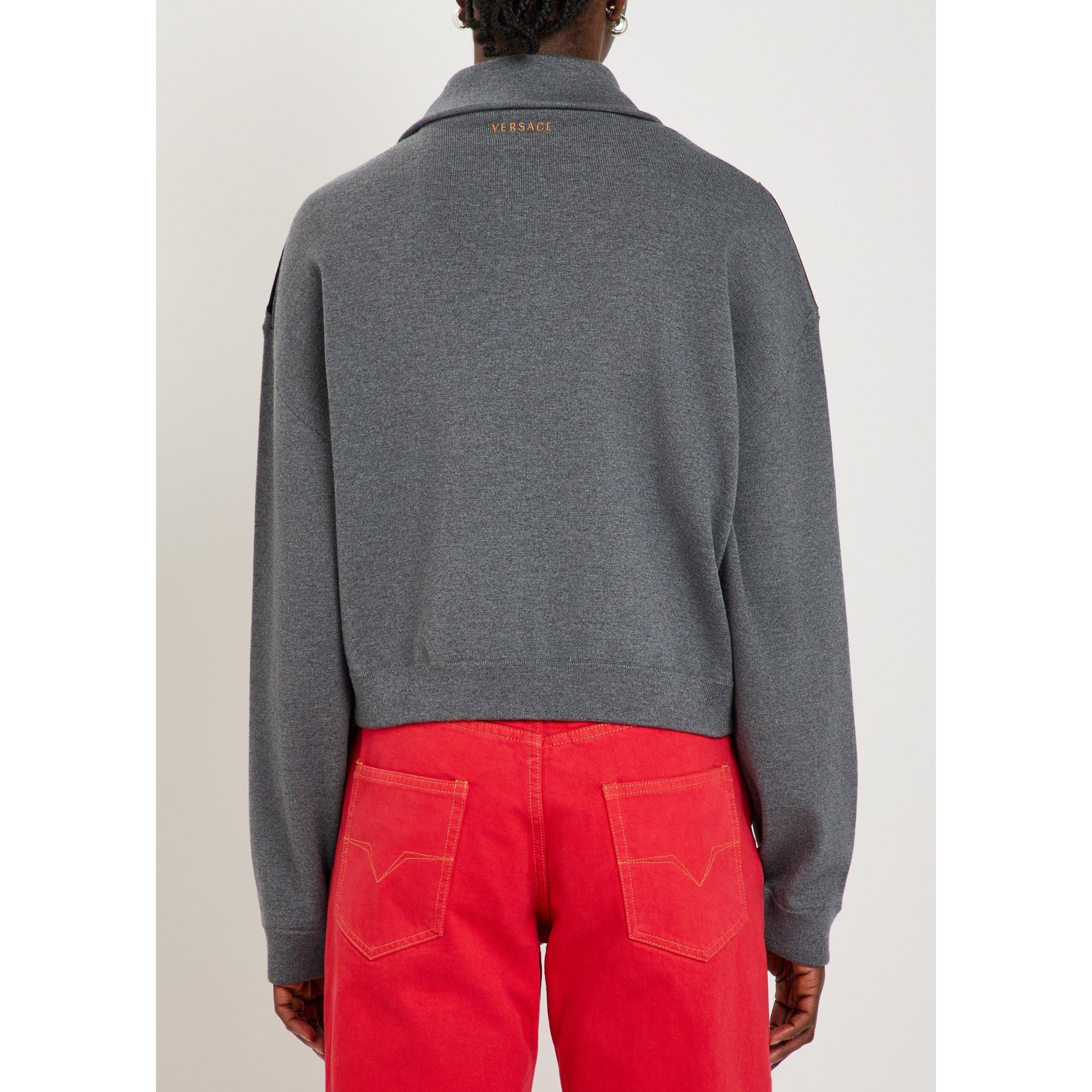 GREY - Versace - KNIT OUTERWEAR LEATHER PATCHWO - 3