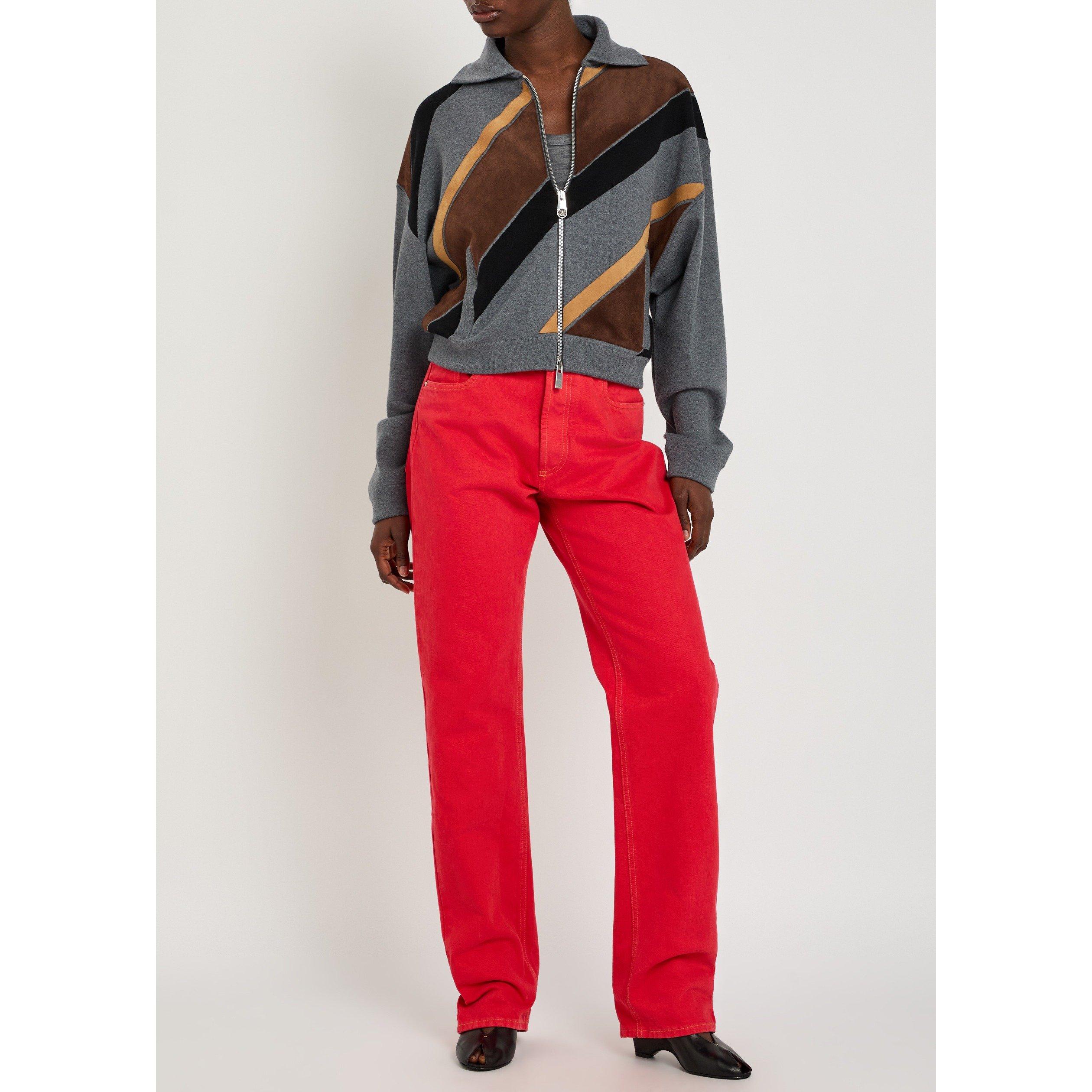 GREY - Versace - KNIT OUTERWEAR LEATHER PATCHWO - 5
