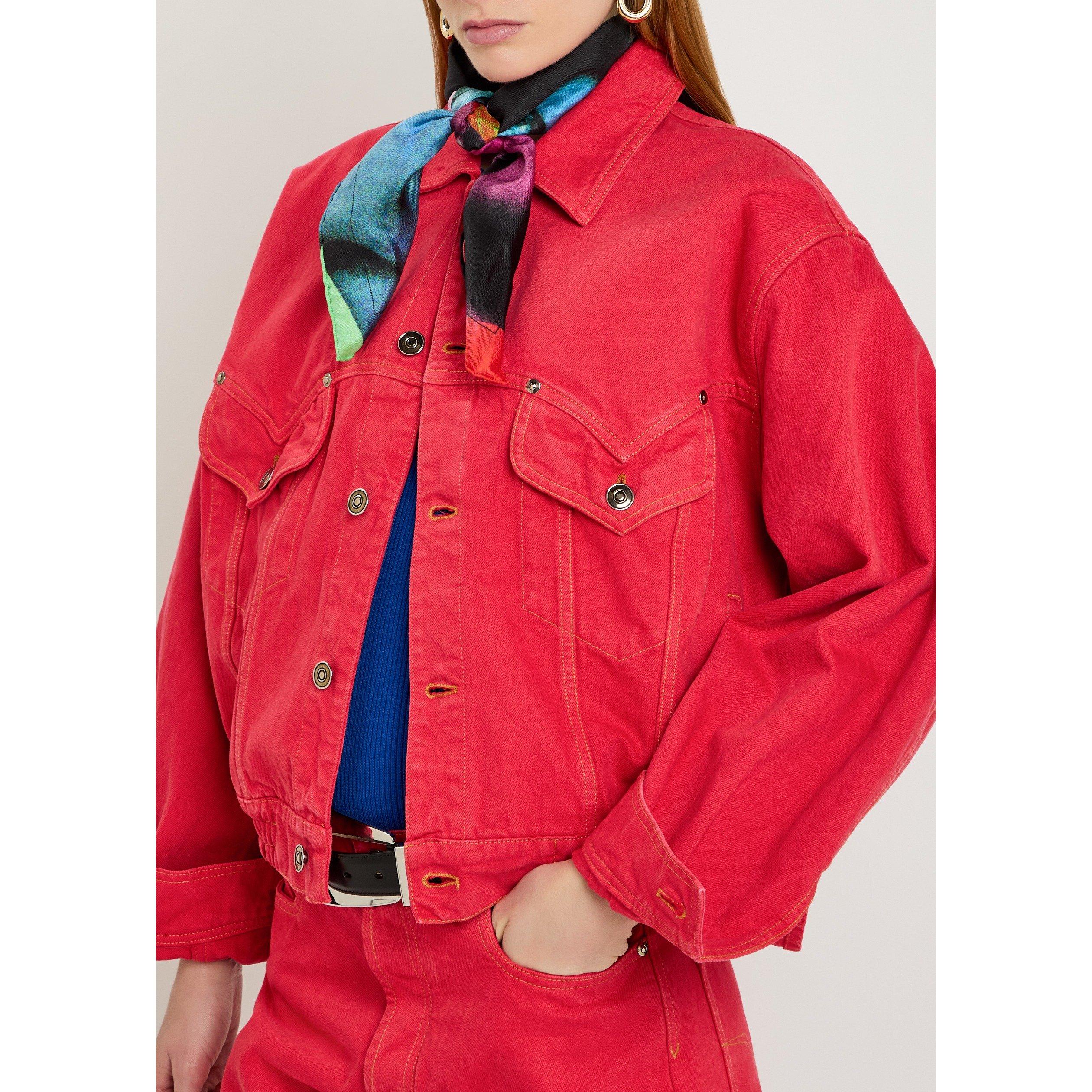 RED - Versace - BLOUSON DENIM NON-STRETCH COLO - 4